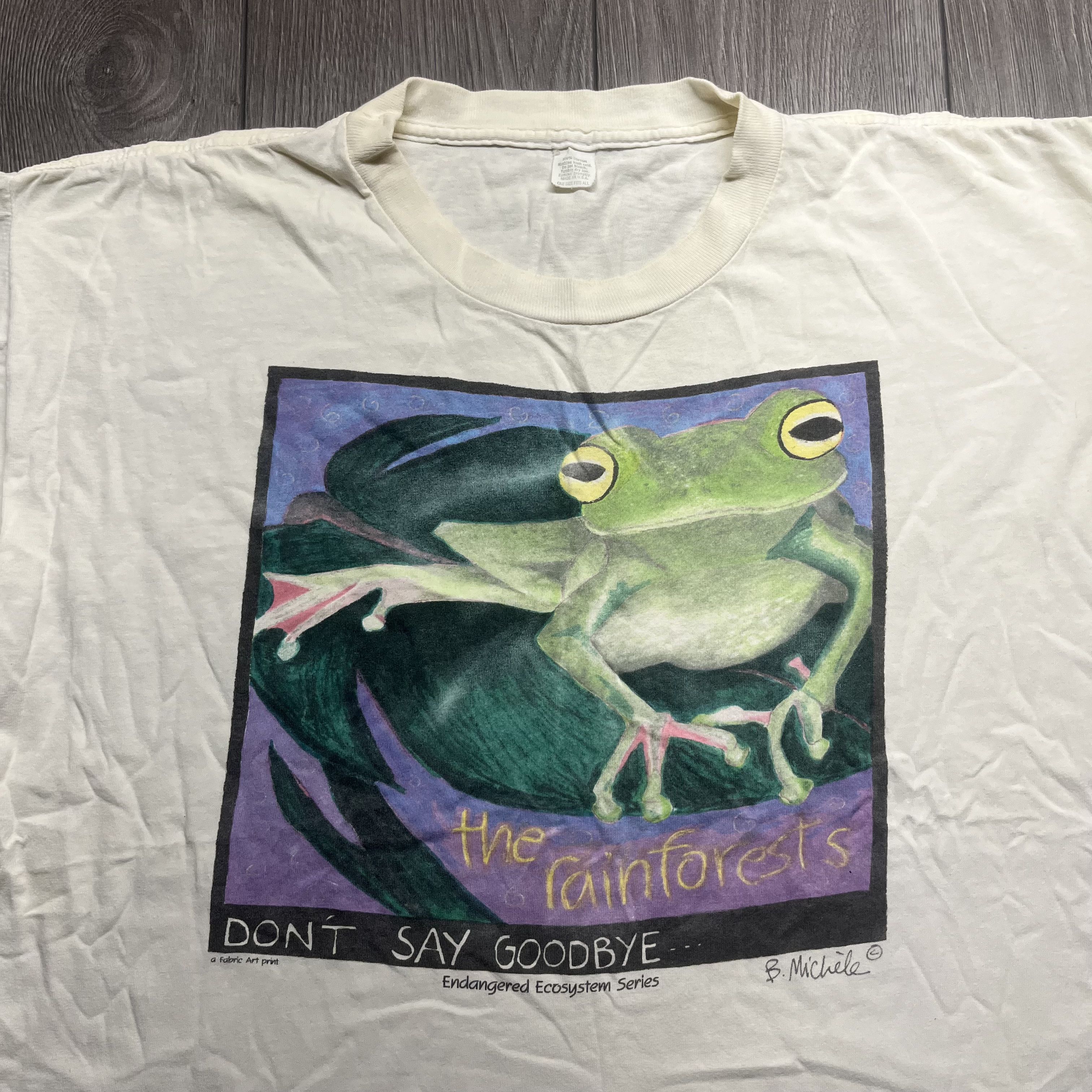 Vintage Vintage Frog Save The Rain Forest 1990s Art Shirt XL Size US XL / EU 56 / 4 - 2 Thumbnail
