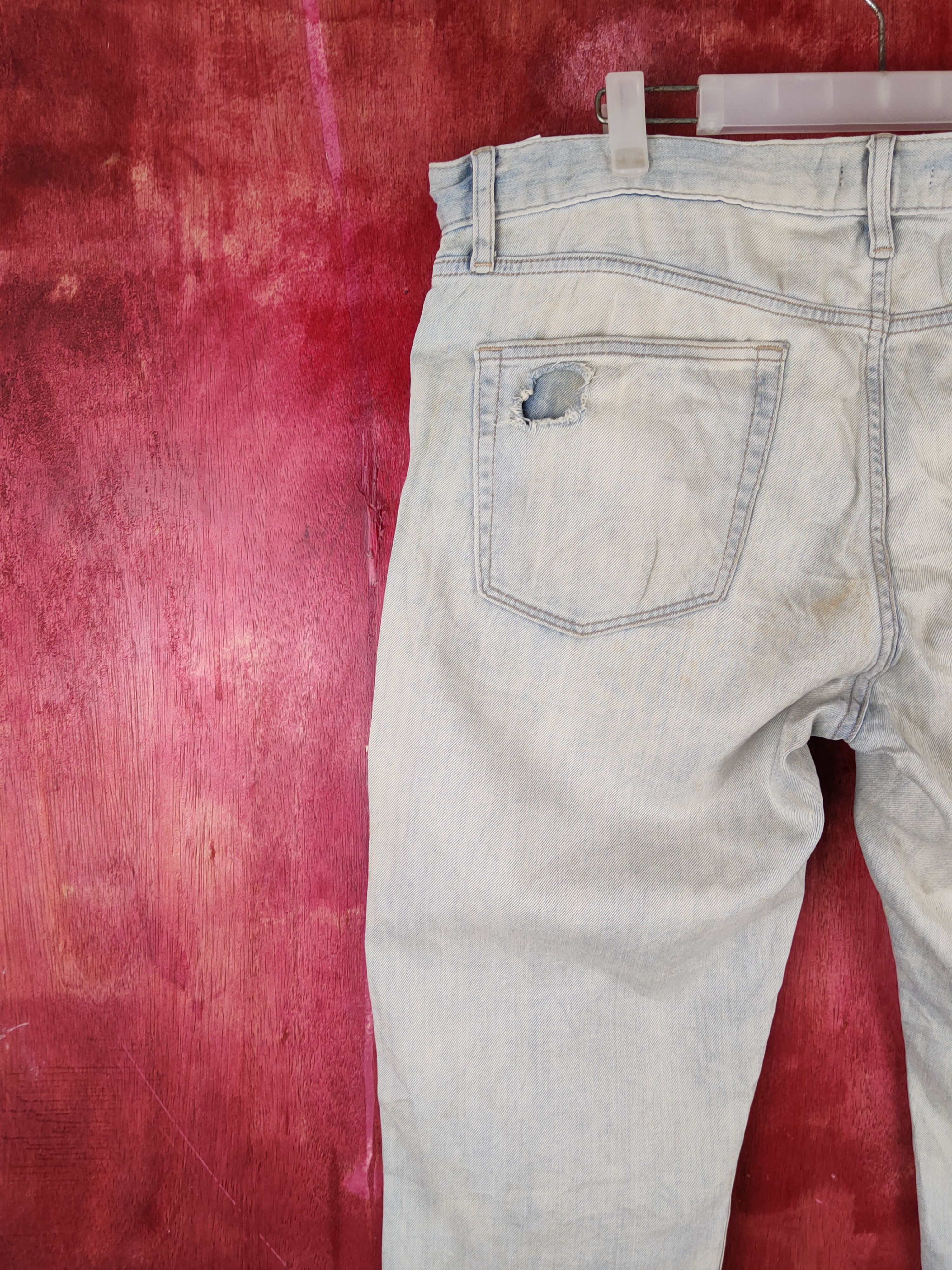 Japanese Brand Uniqlo Faded Distressed dirty patchwork ripped Denim #S1533 Size US 37 - 11 Thumbnail