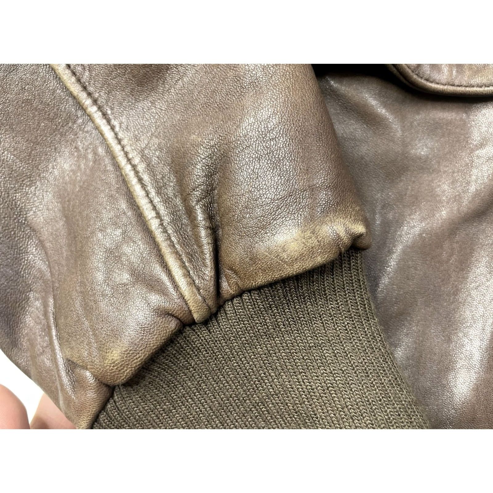 Orvis Orvis Bomber Jacket Leather Mens 2XL Brown Full Zip Pockets 90s Style Fall Winter Flight Short Jacket Size US XXL / EU 58 / 5 - 5 Thumbnail