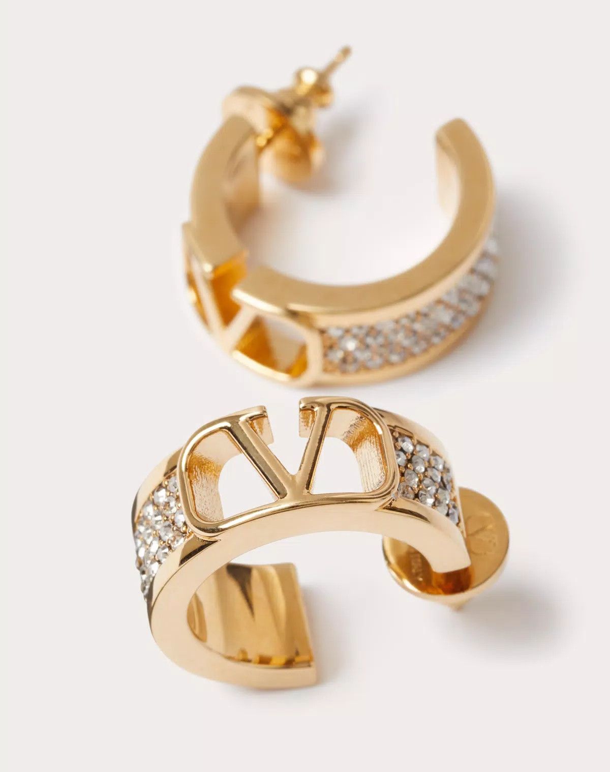 Valentino o1s1wg110625 Size: OS/Metal And Swarovski Earrings in Golden Size ONE SIZE - 3 Thumbnail