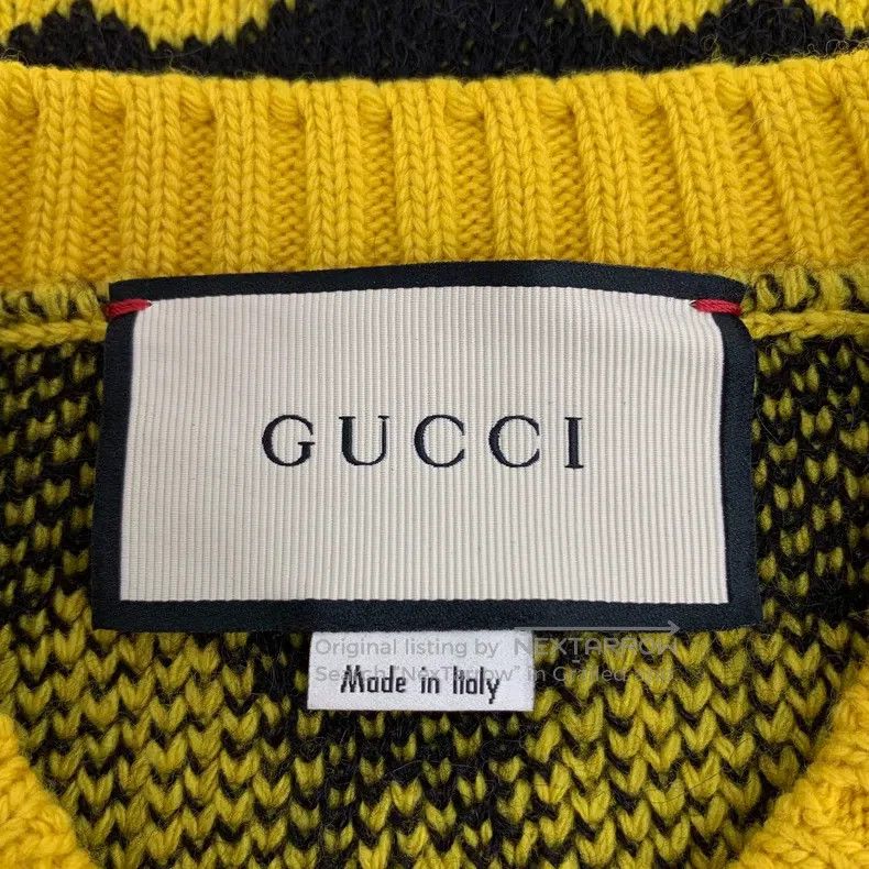 Gucci Gucci Yellow bat inlay full print wool round neck long-sle Size US S / EU 44-46 / 1 - 5 Thumbnail