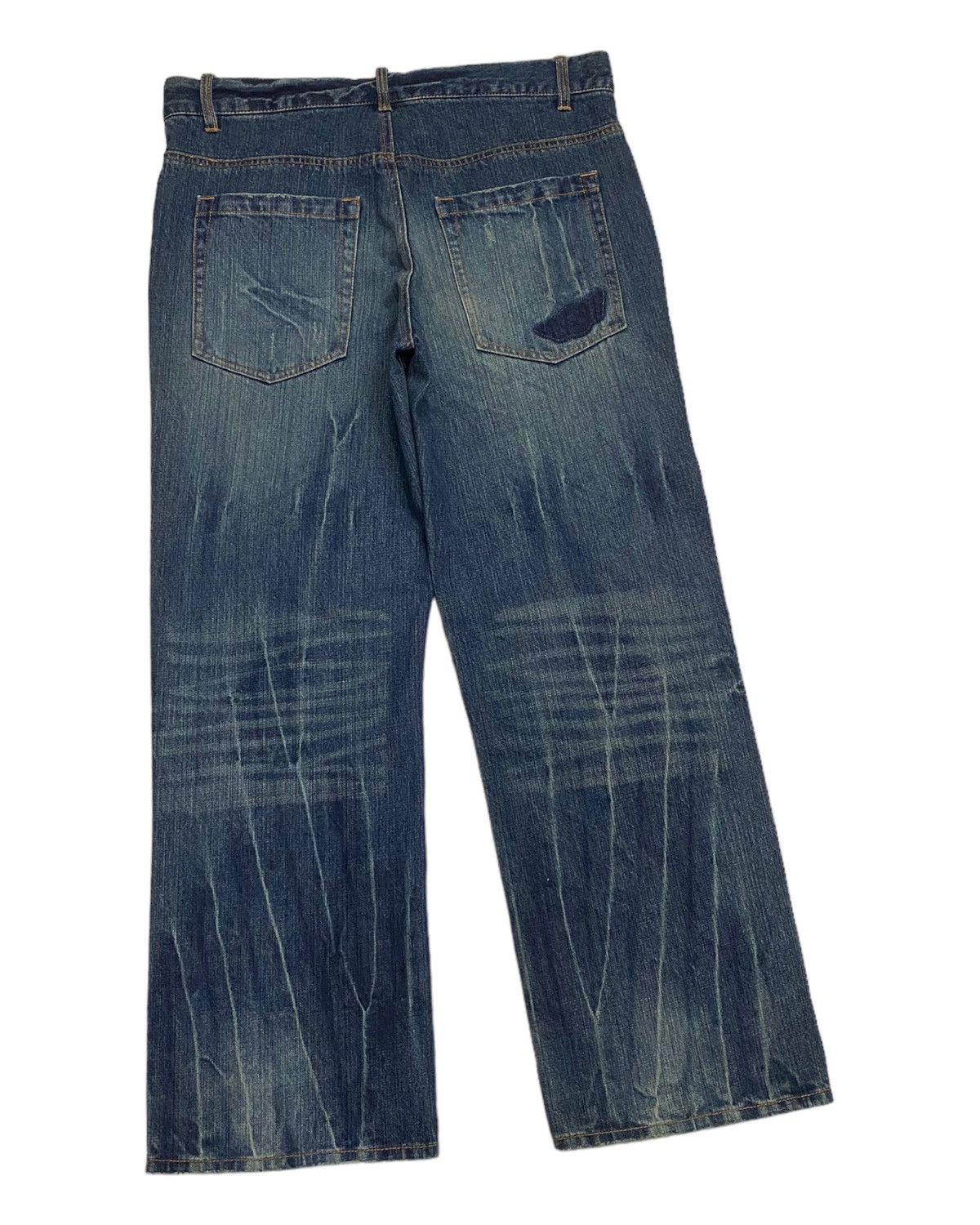 Hysteric Glamour BAGGY🔥DISTRESSED DENIM INSANE BAGGY JEANS BY BACK POINT Size US 35 - 5 Thumbnail