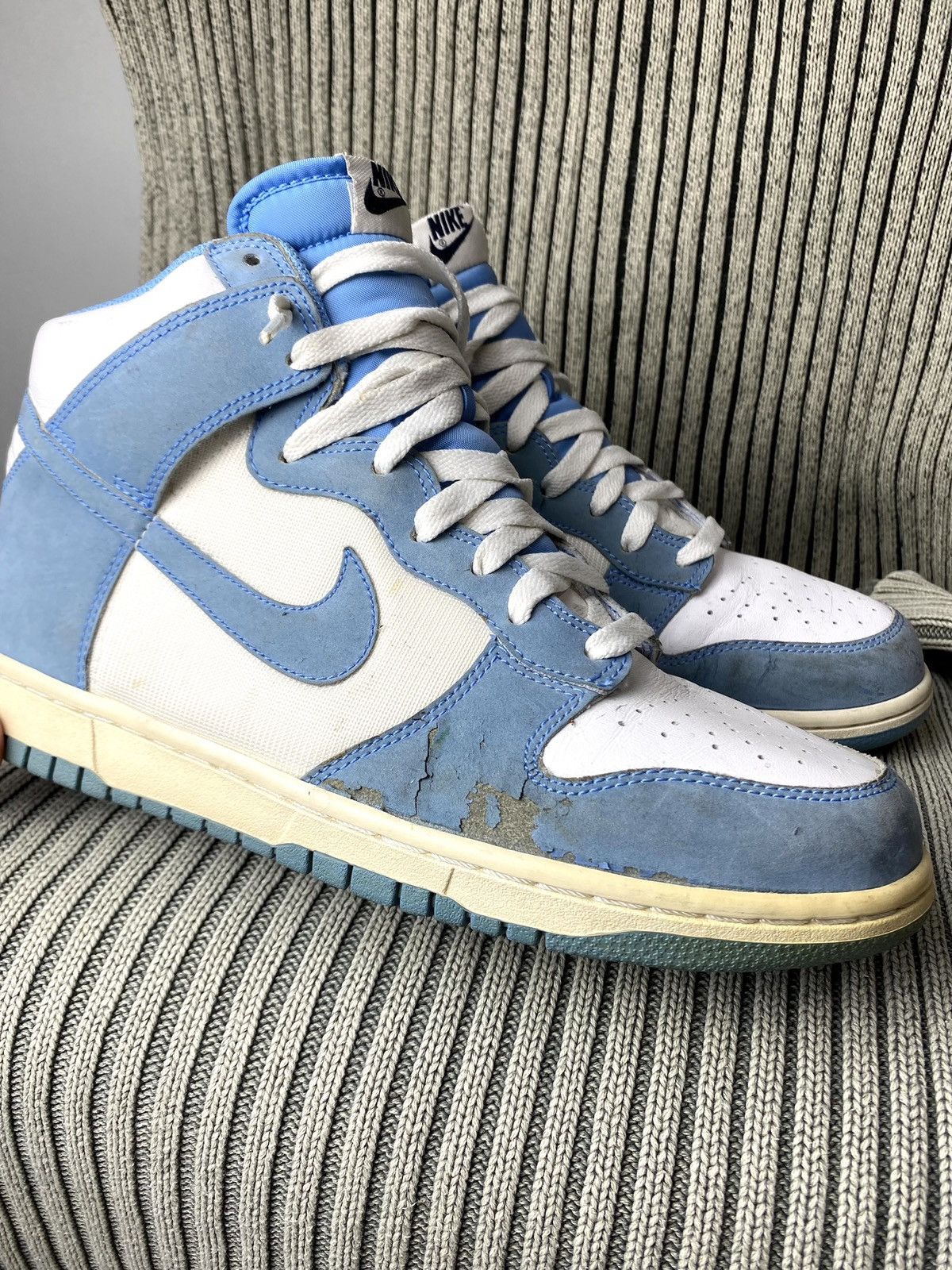 Nike × Vintage Rare! 2009 Vintage Nike Dunk High University Blue Sneakers Size US 8.5 / EU 41-42 - 12 Thumbnail