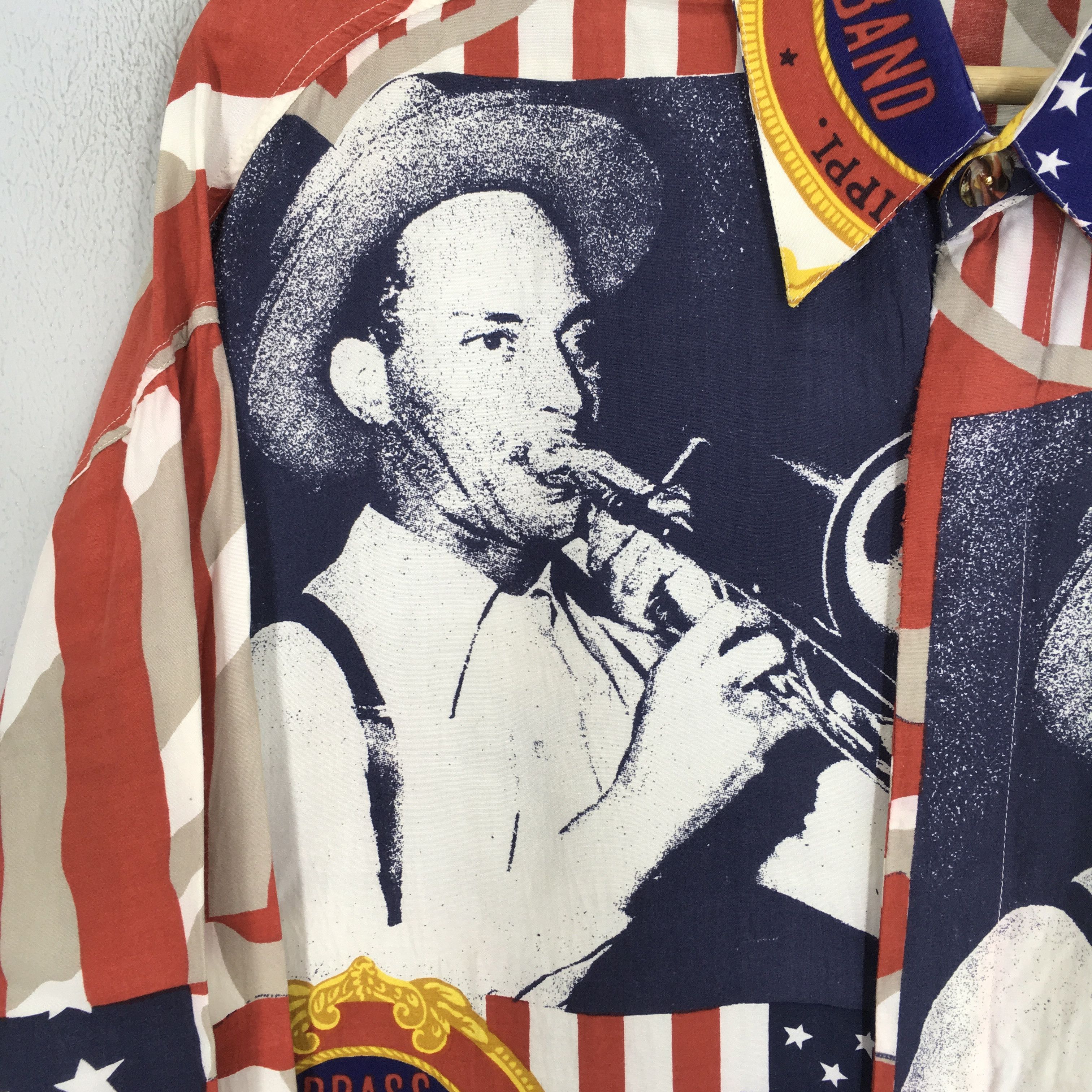 Band Tees Vintage 90s Ambrozzio Brass Dixieland Band Jazz Rayon Shirts Size US L / EU 52-54 / 3 - 5 Thumbnail