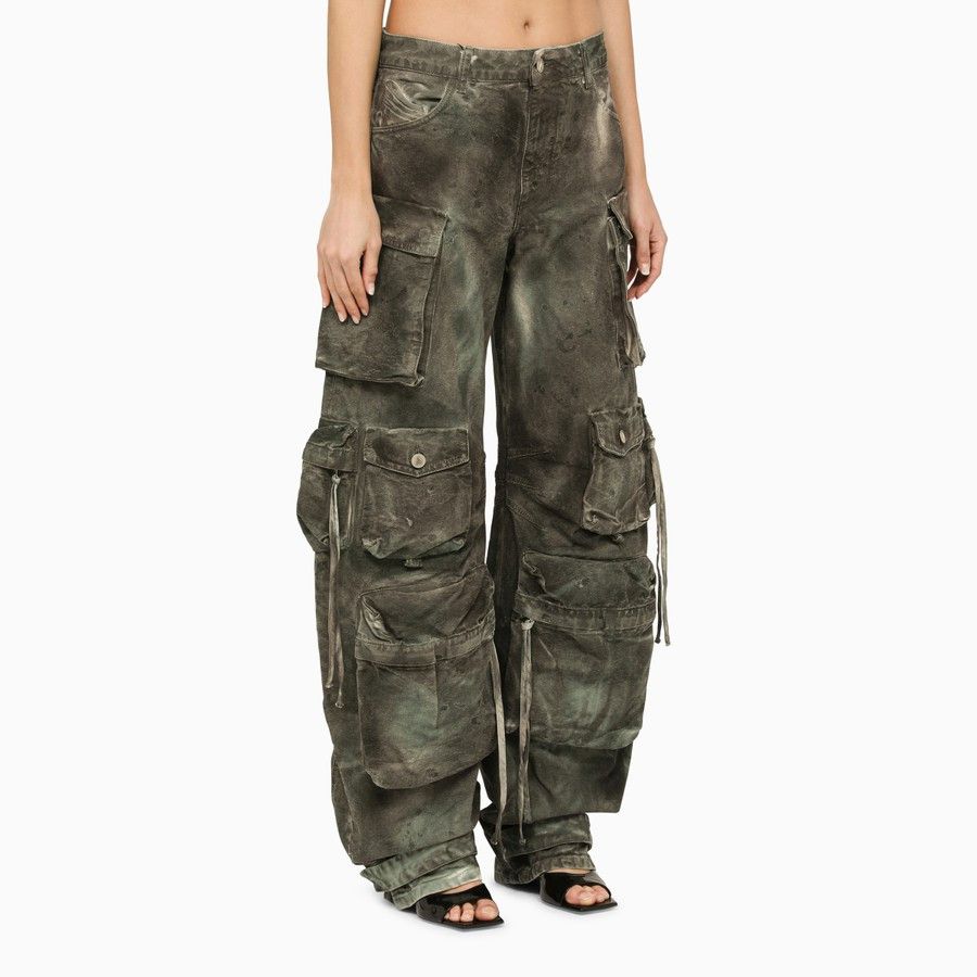 The Attico o1d2blof1024 Denim Cargo Jeans in Green Size 24" / US 00 / IT 34 - 3 Thumbnail