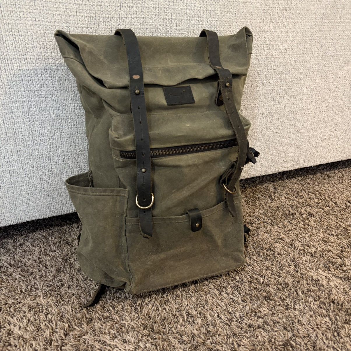 Bradley Mountain Bradley Mountain Wilder Backpack Waxed Canvas Leather Strap Size ONE SIZE - 2 Thumbnail