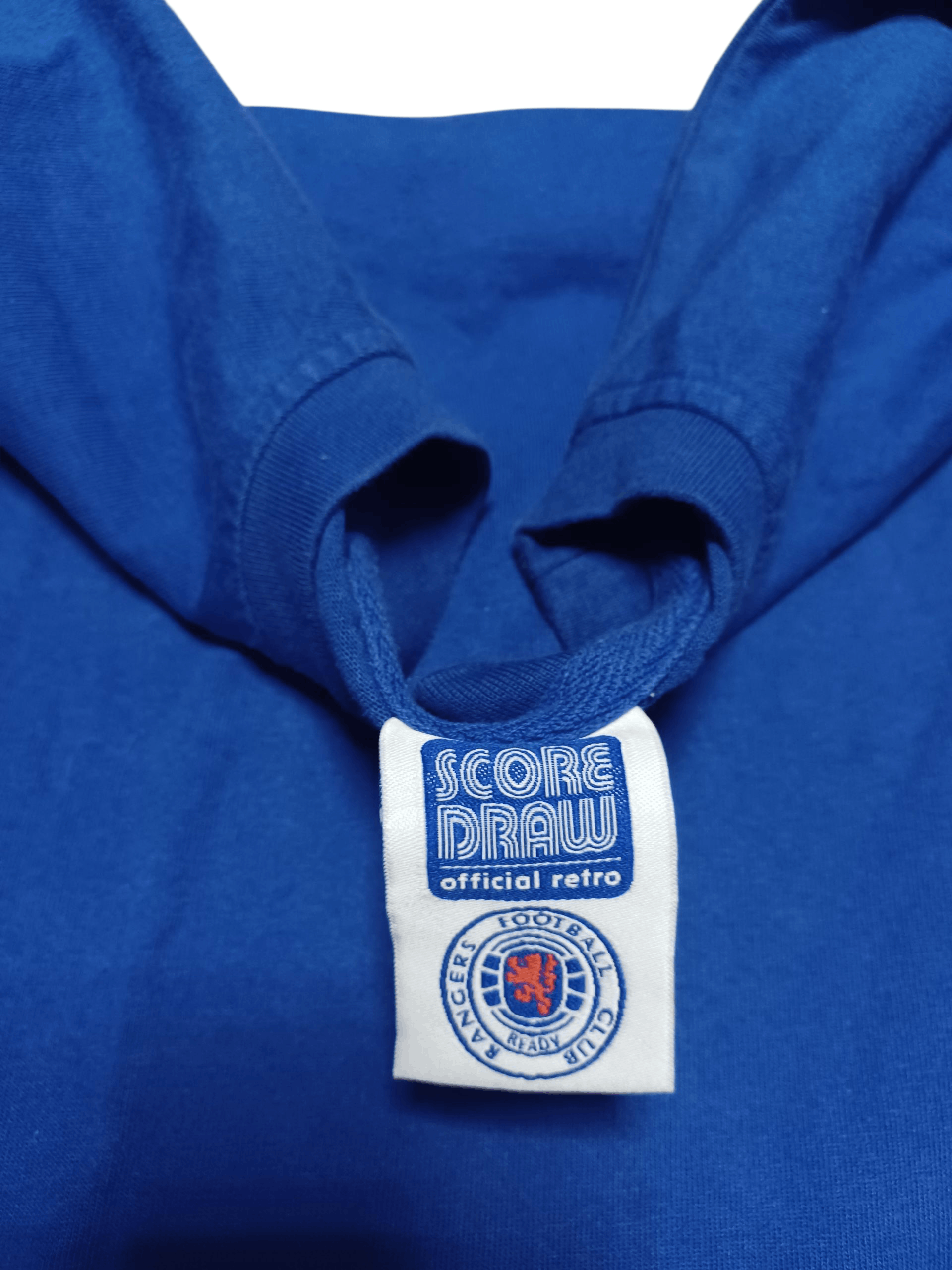 Other GLASGOW RANGERS VINTAGE 1972 STYLE SCORE DRAW SOCCER JERSEY Size US M / EU 48-50 / 2 - 4 Thumbnail