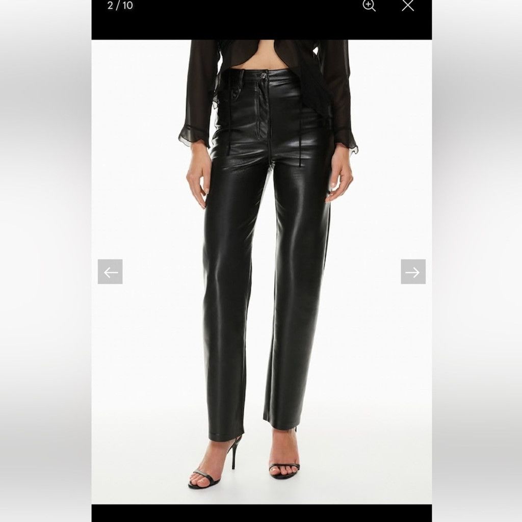 Aritzia Wilfred Black Vegan Leather Melina Trousers Size 26" / US 2 / IT 38 - 1 Thumbnail