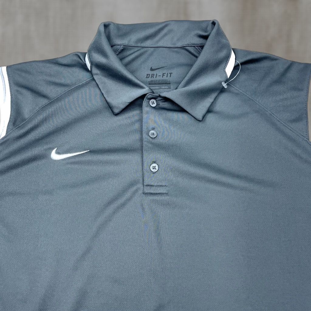 Nike Nike Polo Shirt Men XL Gray White Dri-Fit Performance Golf Pickleball Adult Size US XL / EU 56 / 4 - 1 Thumbnail