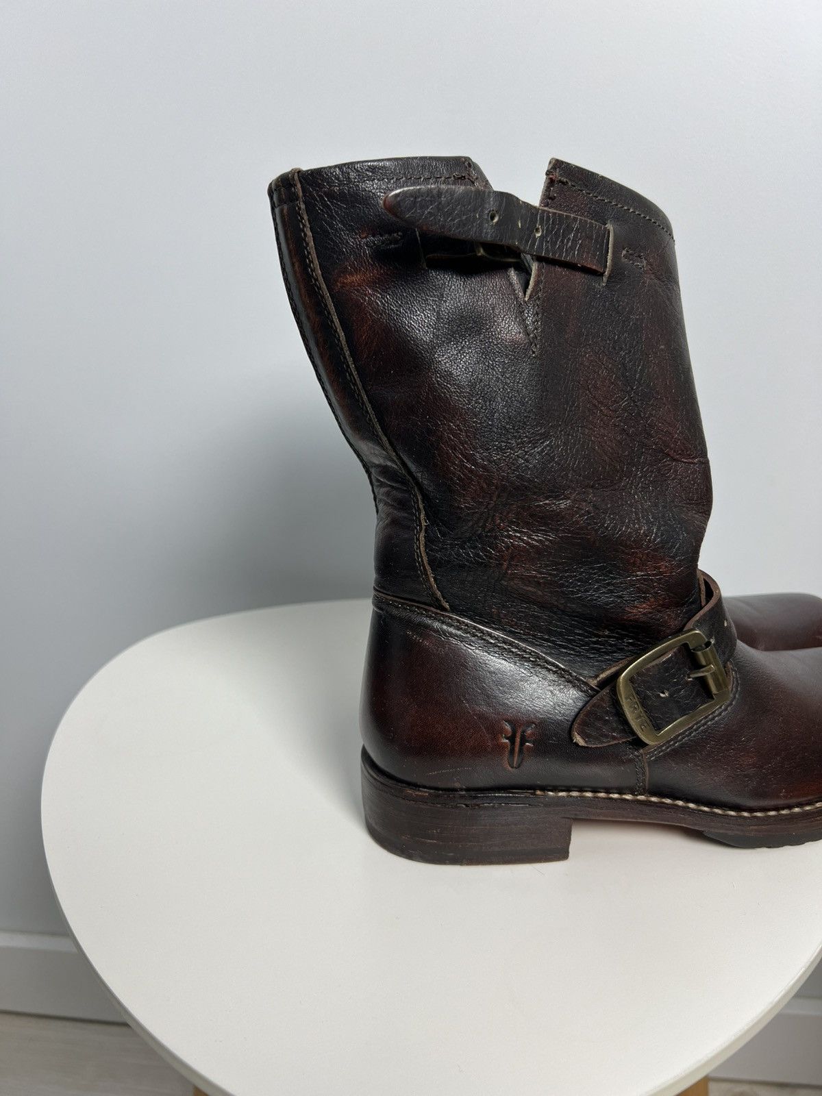 Frye Frye Cowboy Brown Leather Calf Riding Boots Size 8 Size US 8 / IT 38 - 7 Thumbnail