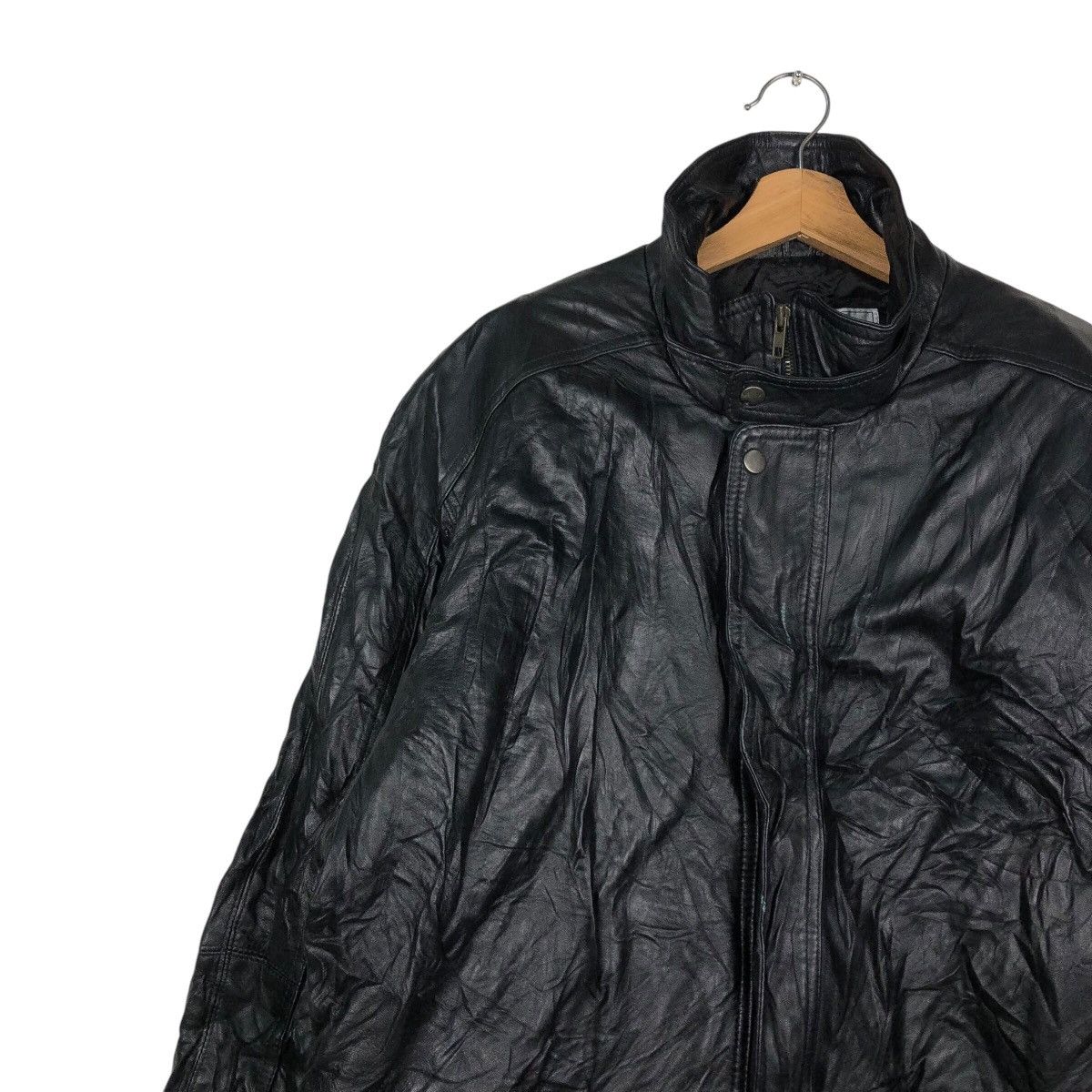 Japanese Brand 📌Vintage Biker Genuine Leather Jacket Vernon Issey Miyake Size US L / EU 52-54 / 3 - 8 Thumbnail
