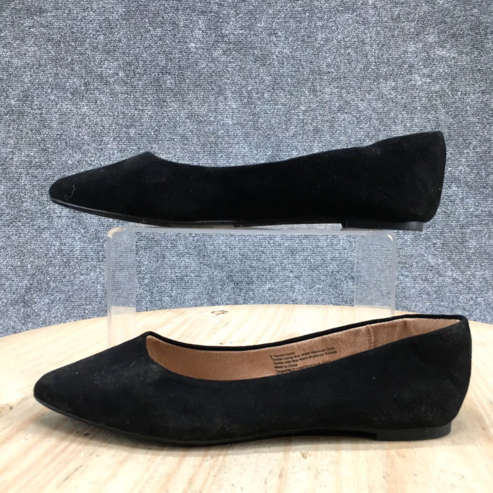 Vintage A New Day Ballet Flats Womens 6 Black Slip On Pointed Toe Suede Casual Flat Shoes Size US 6 / IT 36 - 2 Thumbnail