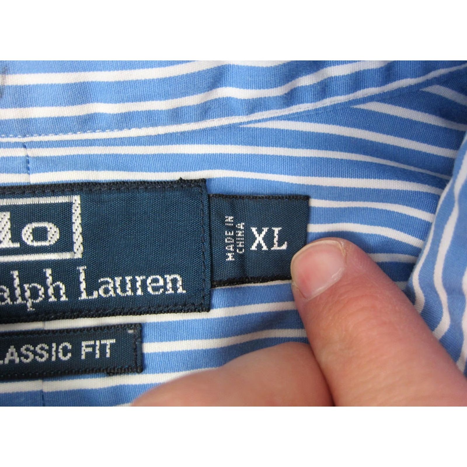 Polo Ralph Lauren Polo Ralph Lauren Shirt Adult XL Blue Pink Pony Striped Vintage Fit Size US XL / EU 56 / 4 - 5 Thumbnail