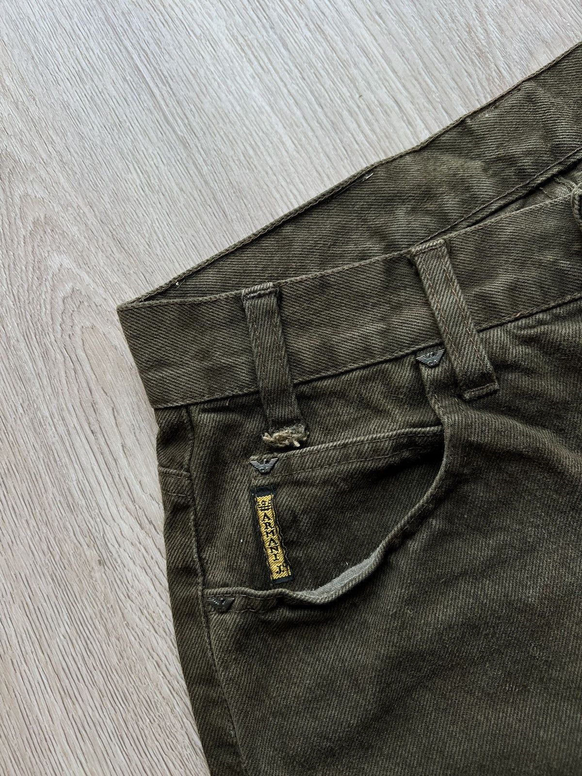 Armani × Vintage Vintage Armani Jeans Denim Dark Green Pants Size 29" - 4 Thumbnail