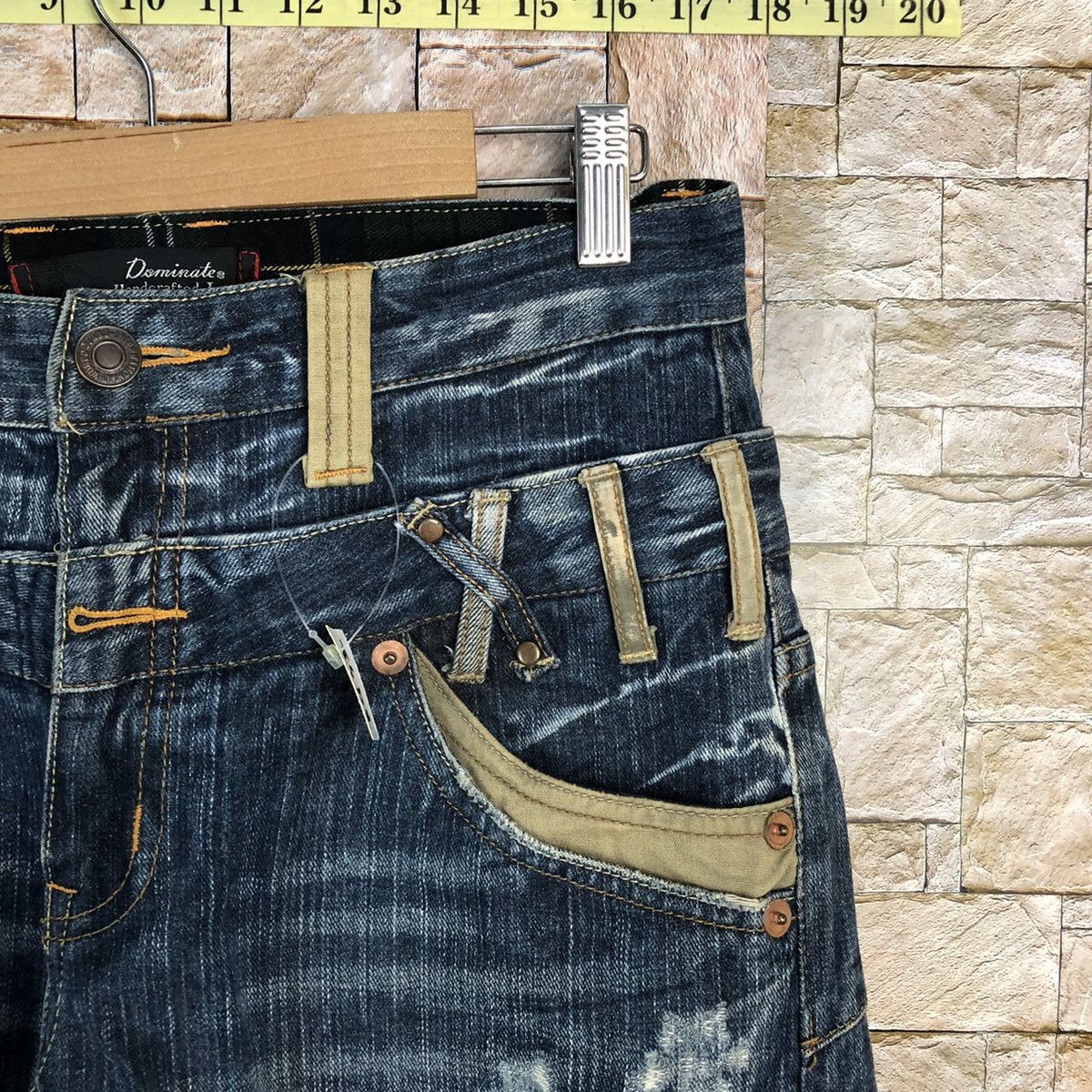 Japanese Brand DL Dominate faded double waist Distressed Denim Pants #A432 Size US 30 / EU 46 - 9 Thumbnail