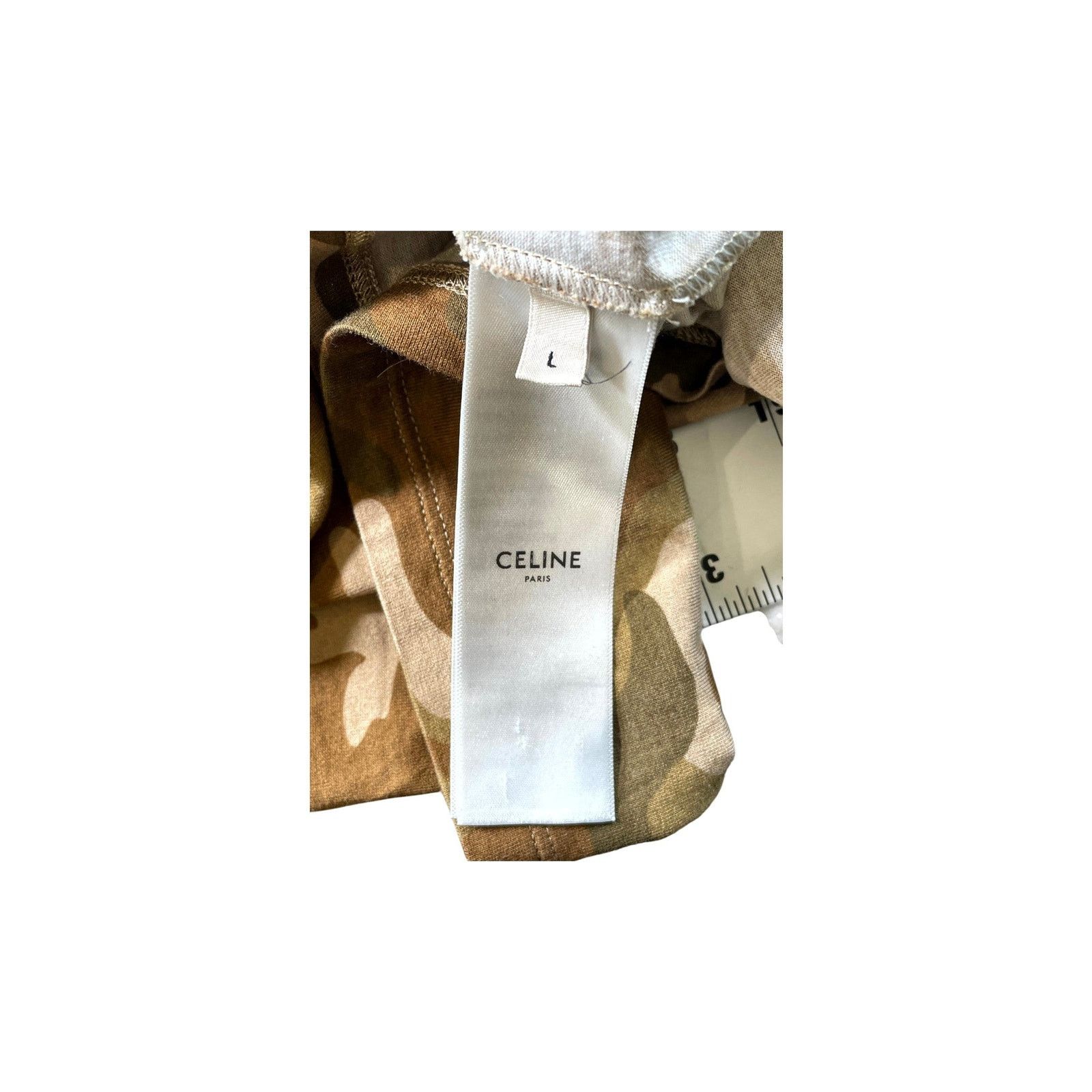 Celine Celine Desert Camo Core Logo Multicolor & White Tee Size US L / EU 52-54 / 3 - 4 Thumbnail