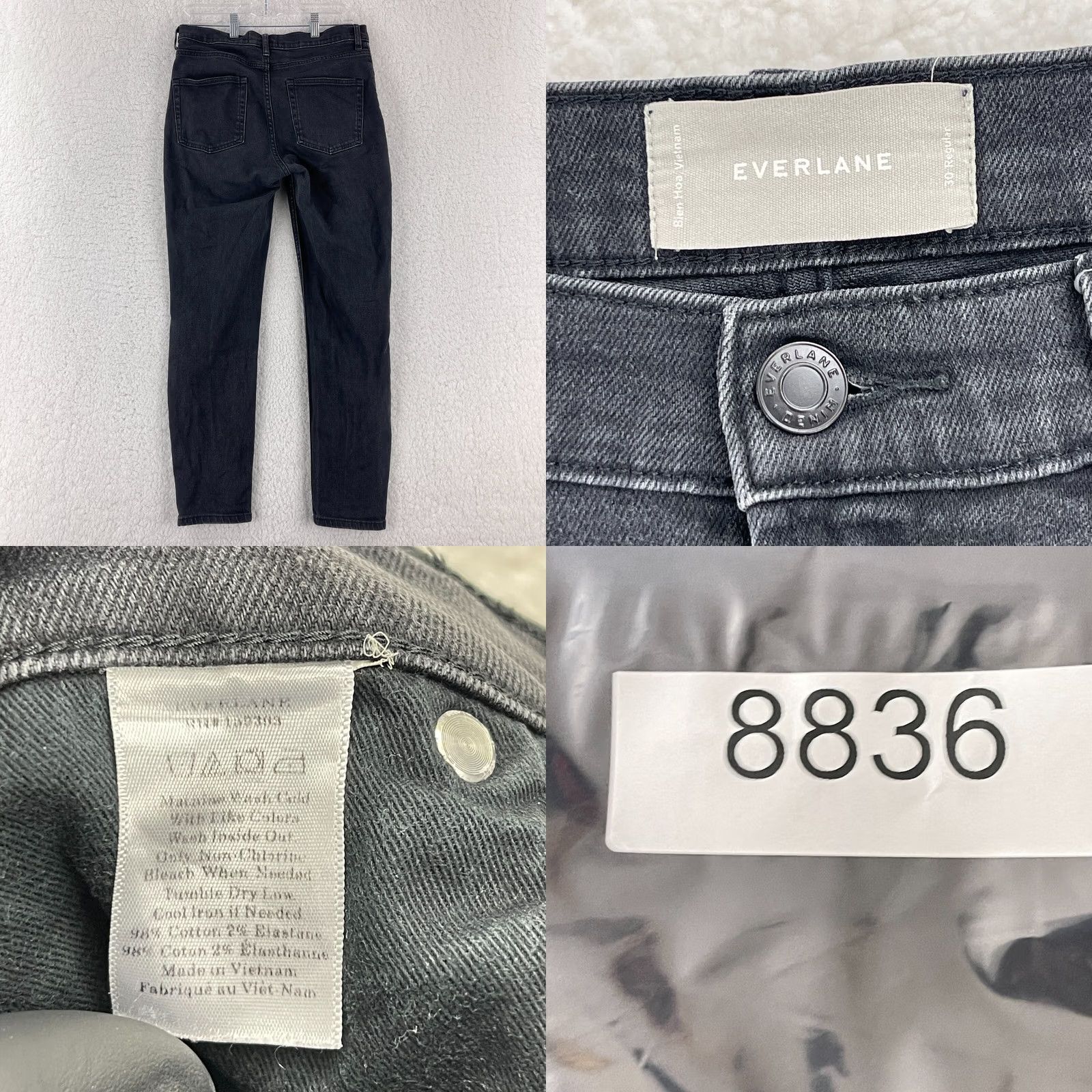 Everlane Everlane Jeans Womens 30 Black Denim Straight Leg Mid Rise Minimalist Casual Size 30" / US 8 / IT 44 - 9 Thumbnail