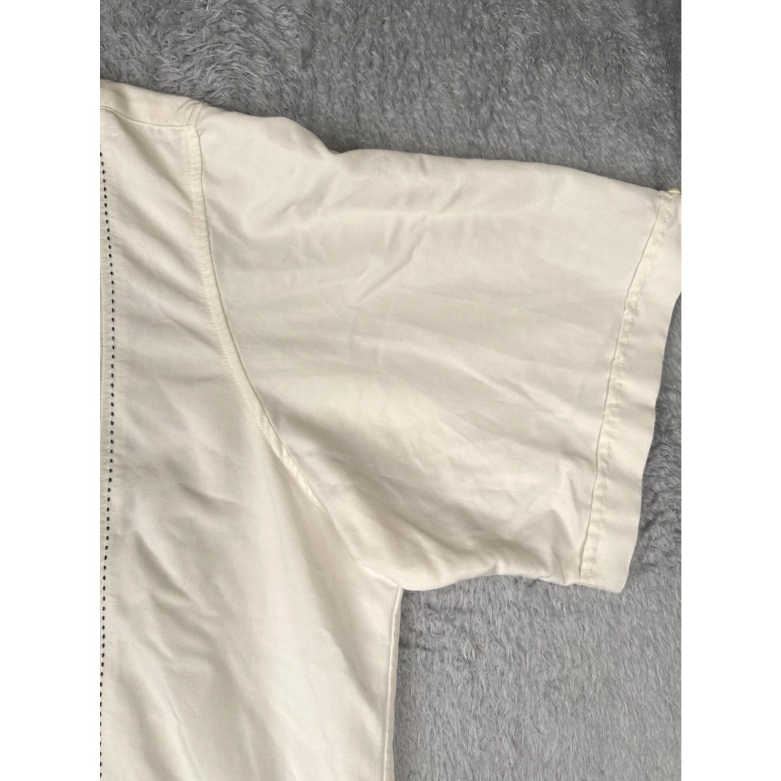 Vintage Sobrino Shirt Mens Button-Up Short Sleeve Ivory Rayon Poly Blend 4XLT Big & Tall Size US XXL / EU 58 / 5 - 2 Thumbnail