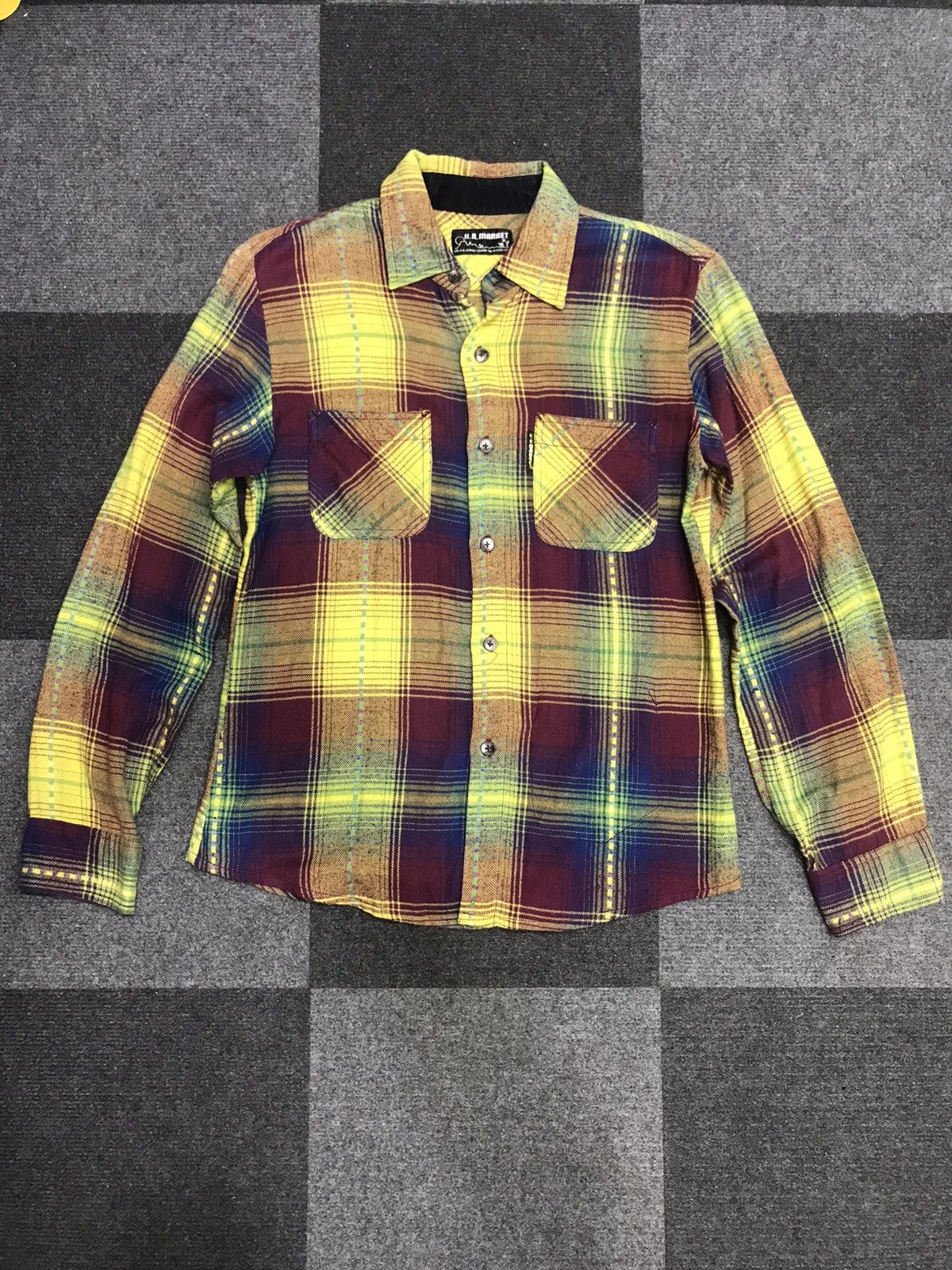 Blue Blue Japan 💥ART💥HR MARKET Colourful Plaid Flannel Shirt Size US XS / EU 42 / 0 - 1 Thumbnail
