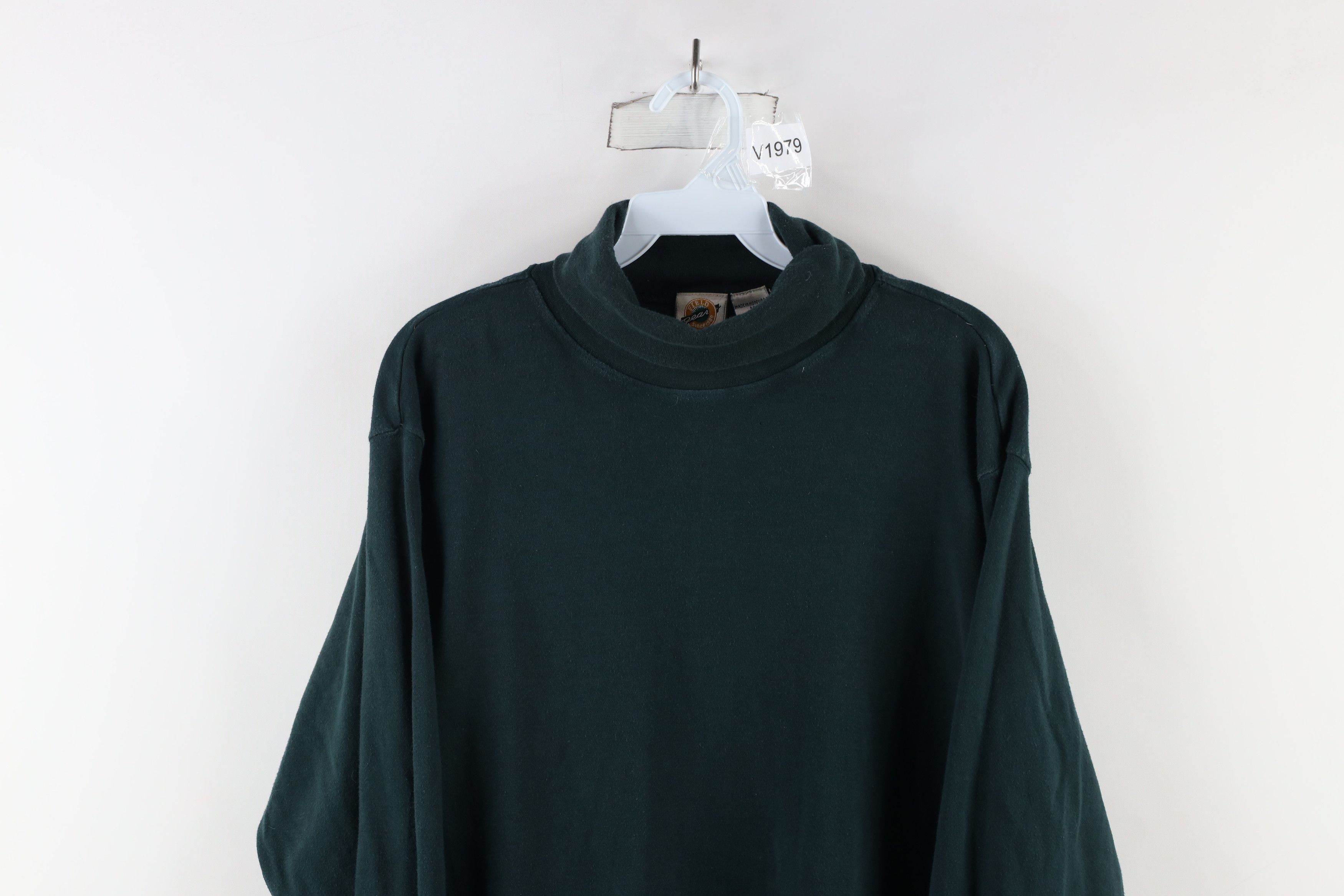 Vintage Vintage 90s Streetwear Long Sleeve Turtleneck T-Shirt Green Size US M / EU 48-50 / 2 - 2 Thumbnail