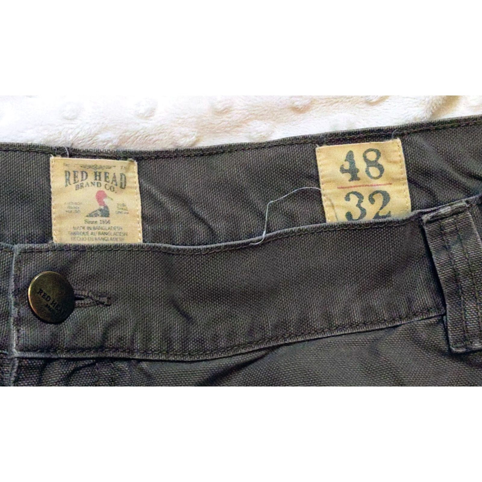 Vintage Redhead Field Tested Pants, 48x32, Gray Cotton Canvas Cargo, Regular, Button Zip, Cargo Pockets, Men Size US 32 / EU 48 - 5 Thumbnail