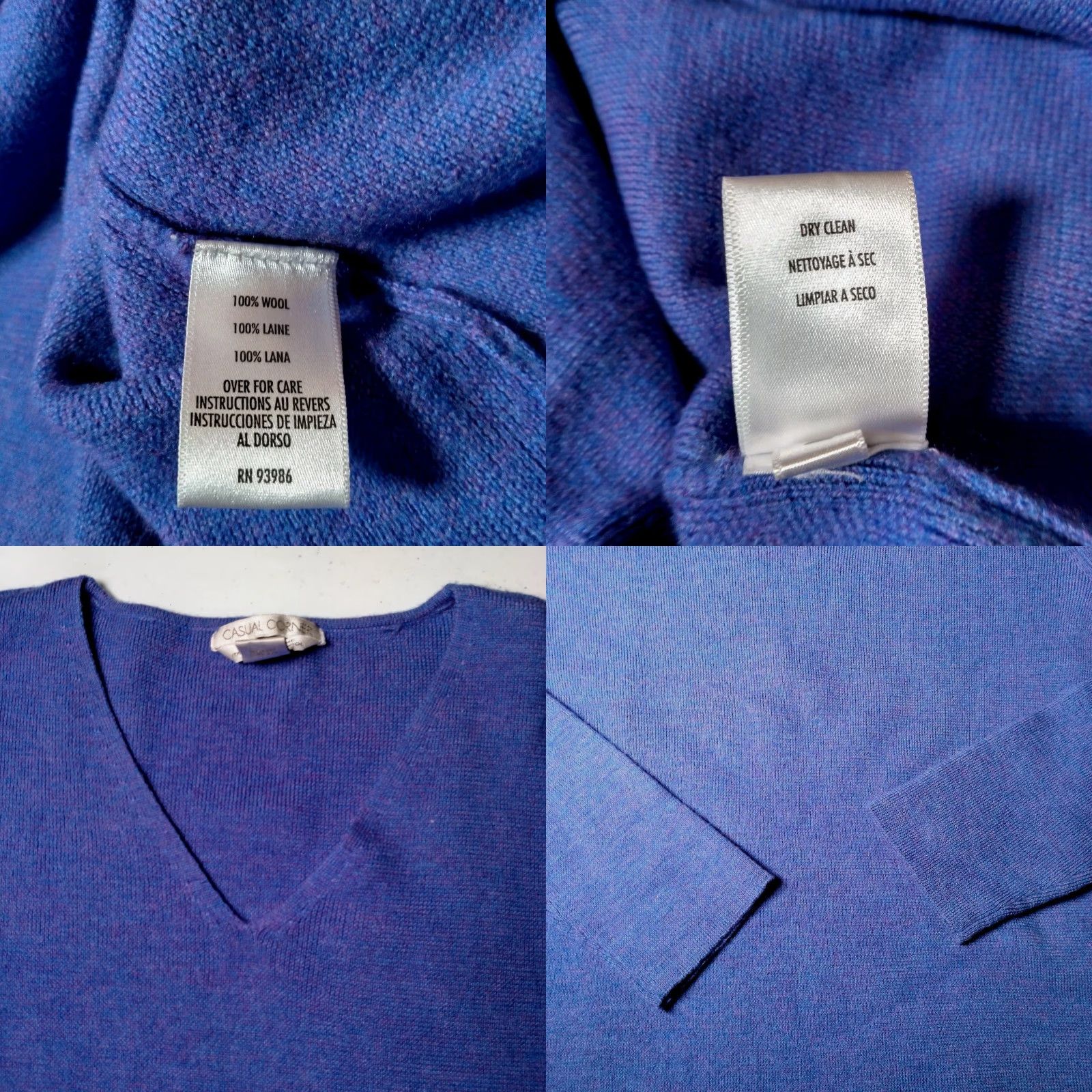 Vintage VINTAGE Casual Corner Sweater Women Large Italian Merino Wool Knit V-Neck Pullover Winter Fall Spring Size L / US 10 / IT 46 - 8 Thumbnail