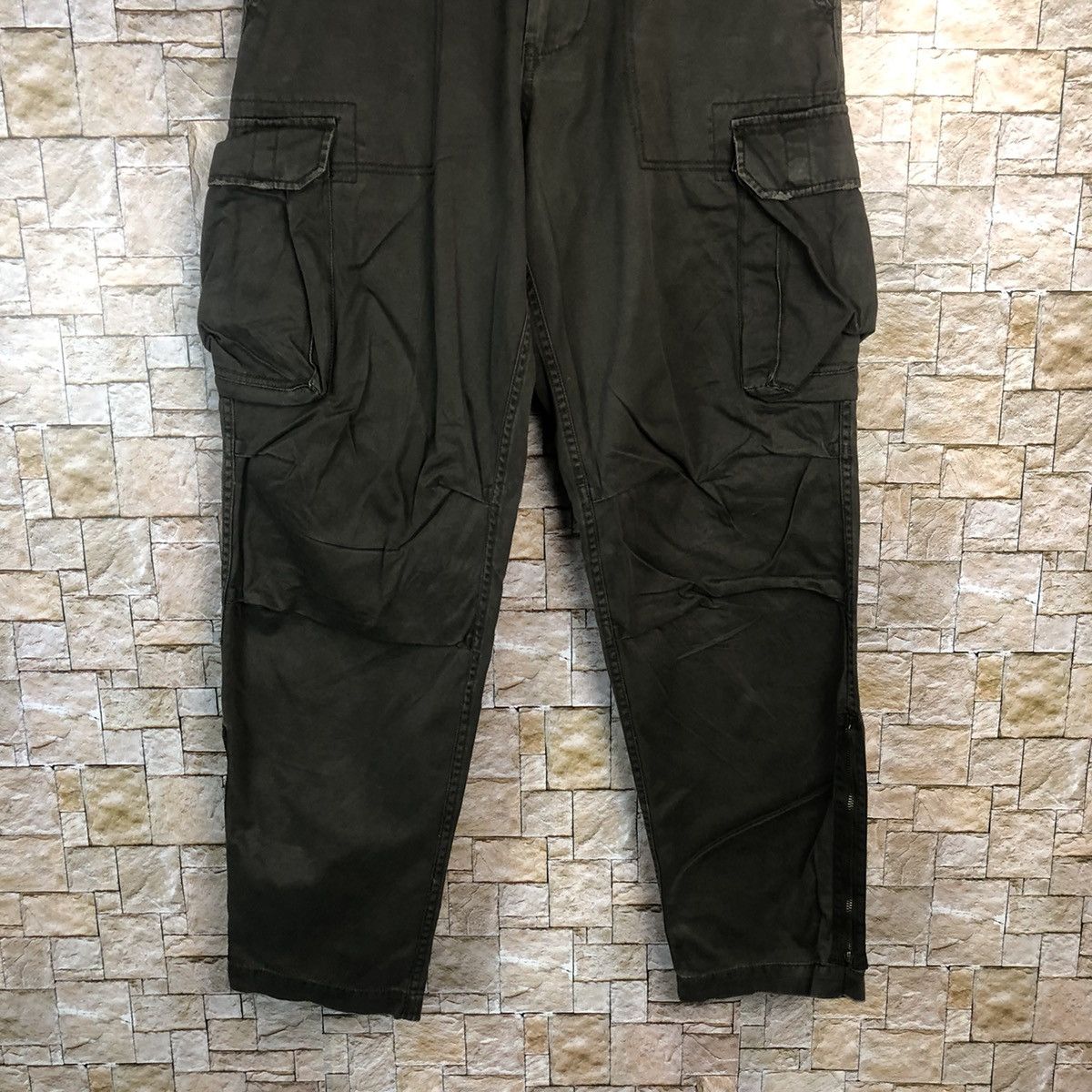 Japanese Brand Real Crush Dark Brown Cargo Multipocket Pants #A79 Size US 31 - 3 Thumbnail