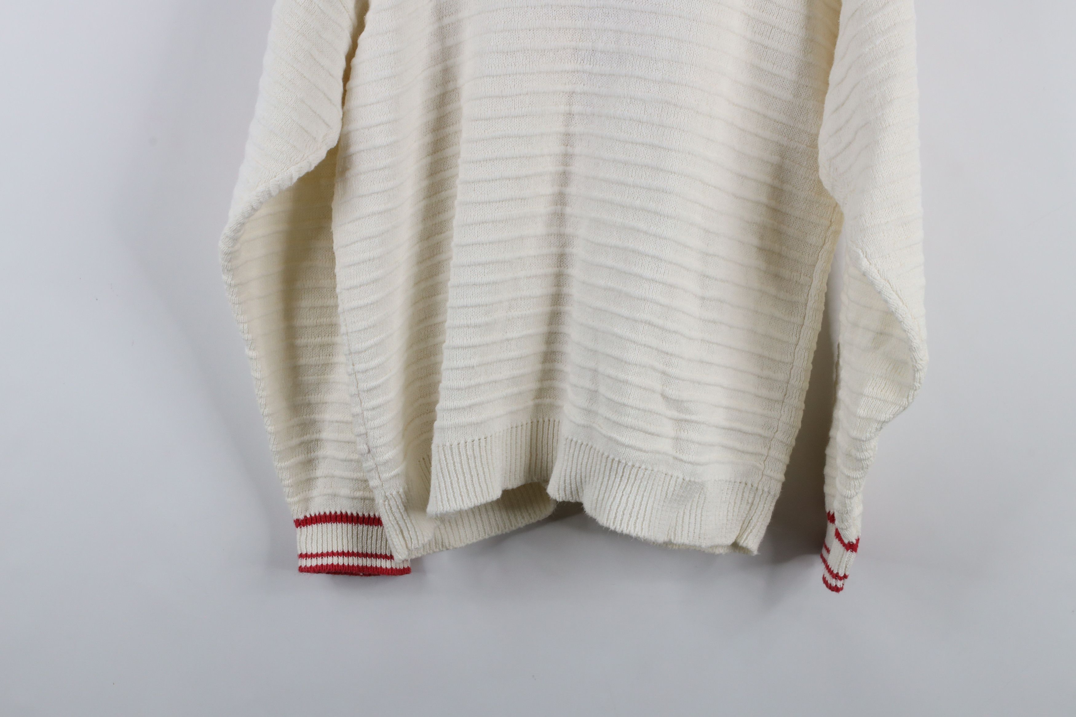 Vintage Vintage 90s Streetwear Ribbed Knit Cardigan Sweater White Size M / US 6-8 / IT 42-44 - 10 Thumbnail