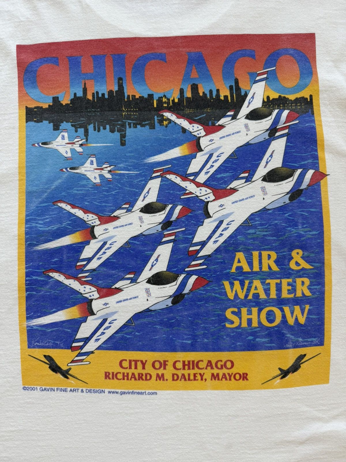 Vintage 2001 Chicago Air and Water Show USAF Shirt Size US XXL / EU 58 / 5 - 4 Thumbnail