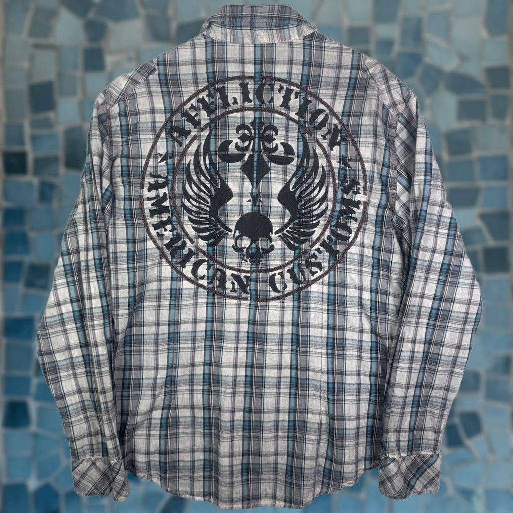 Affliction Affliction Shirt Men's M Black Premium Skull Wings Cross Metal Button Up Long Sl Size US M / EU 48-50 / 2 - 1 Thumbnail