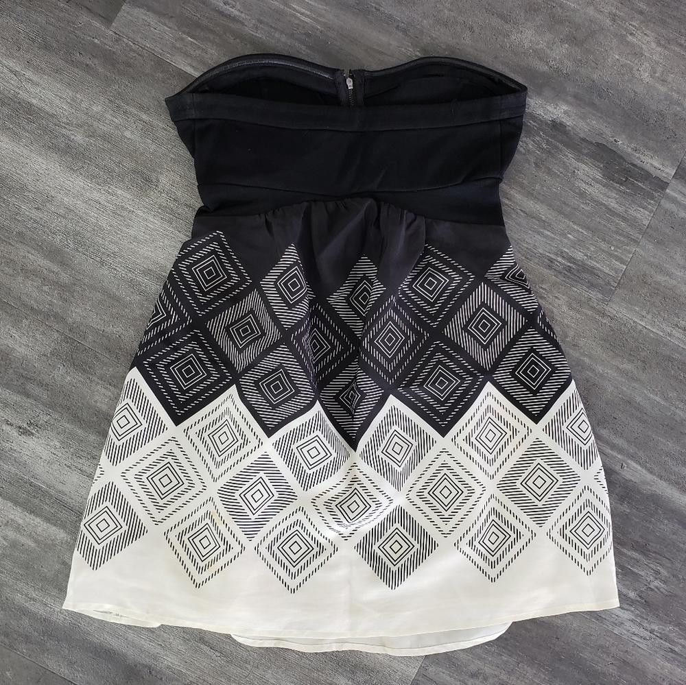 Designer Black White Detailed Bebe Bustier Mini Size XS / US 0-2 / IT 36-38 - 2 Thumbnail