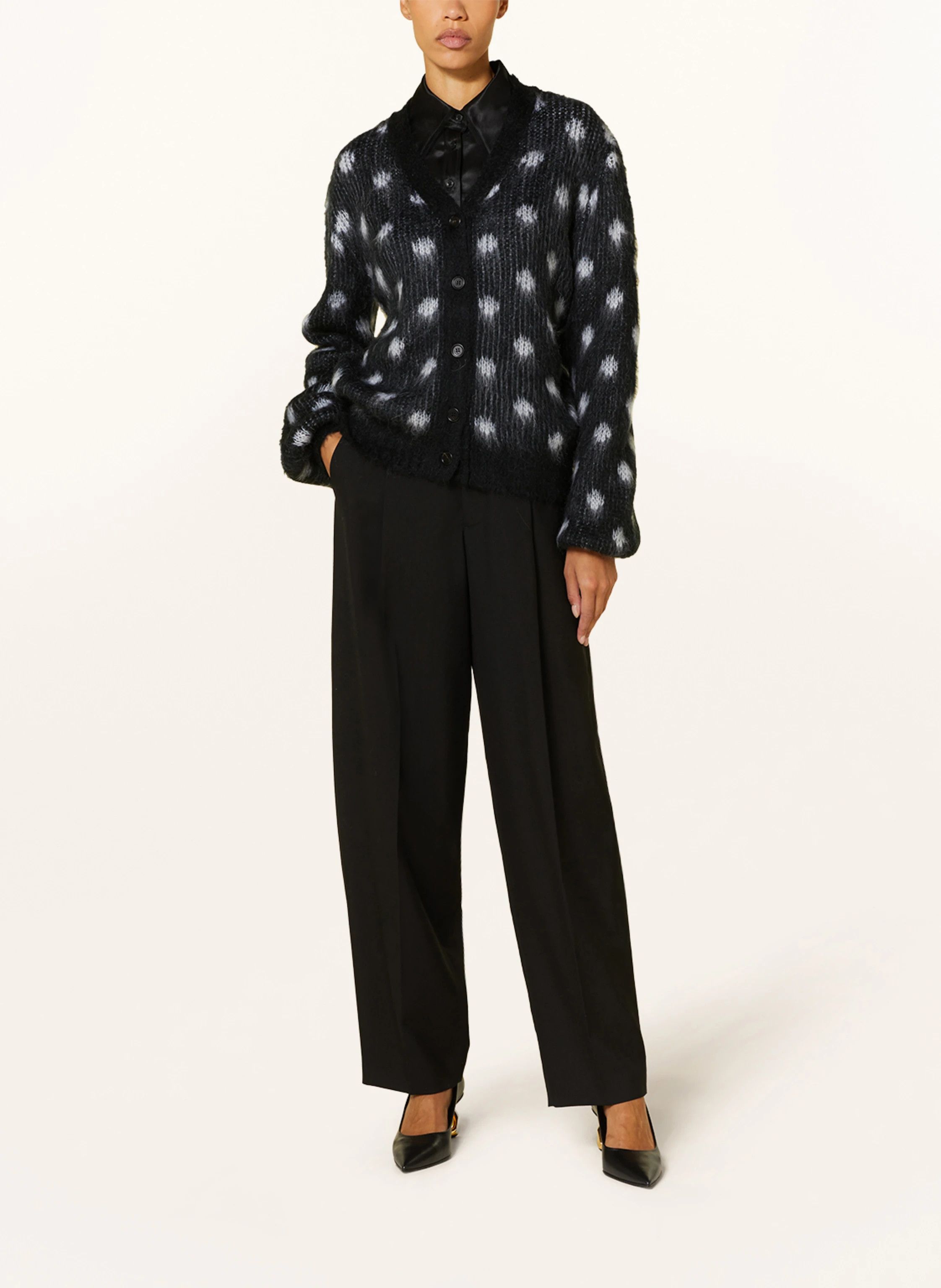 Marni o1y1125 Cardigan in Black/White Size M / US 6-8 / IT 42-44 - 2 Thumbnail