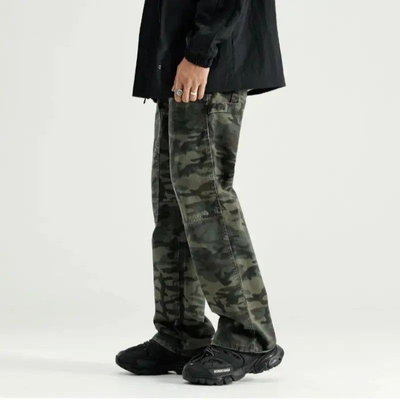 Japanese Brand Retro loose straight camouflage jeans Size US 32 / EU 48 - 2 Thumbnail
