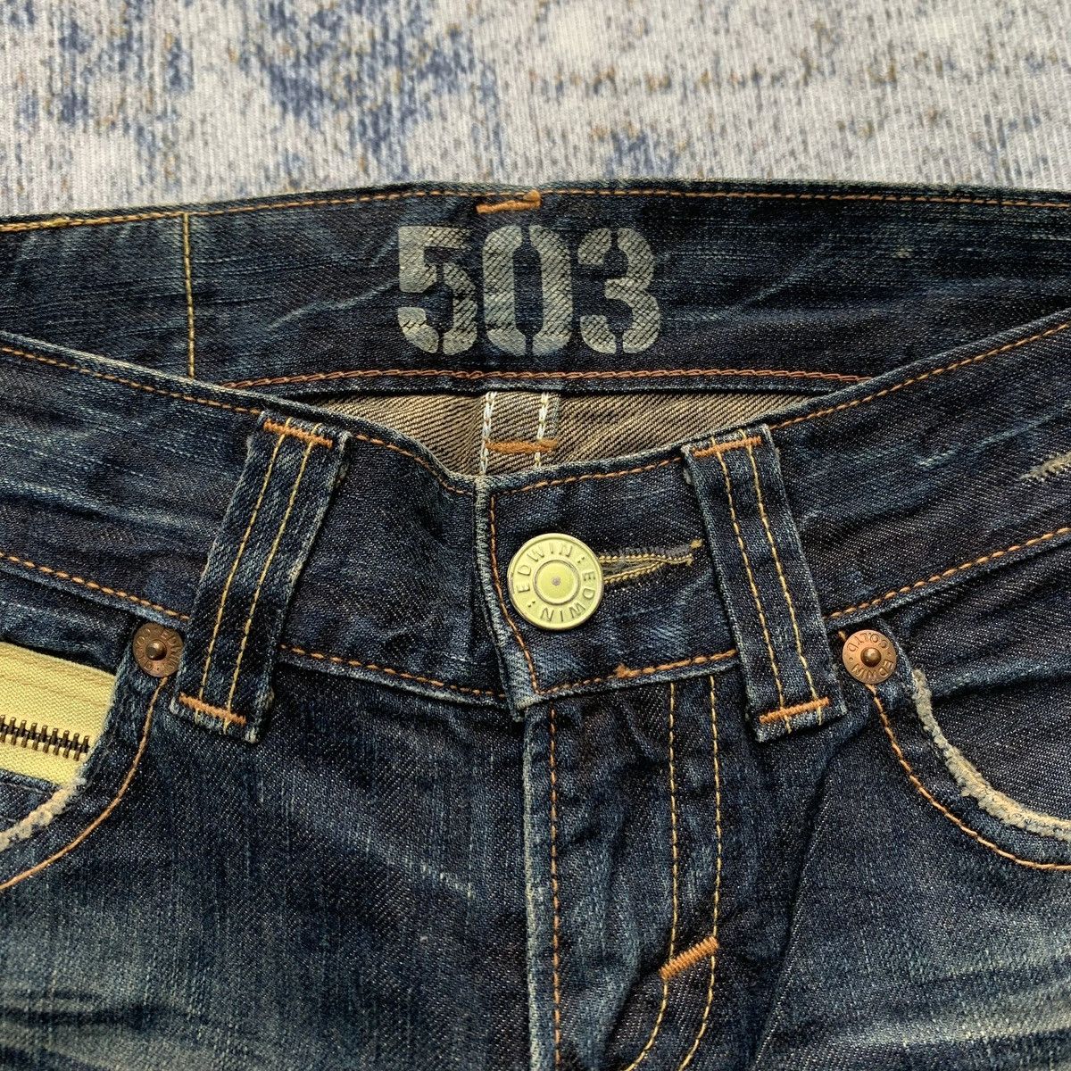 Vintage Rare Japanese Brand Edwin 503 MudWash Flared Jeans Size US 28 / EU 44 - 4 Thumbnail