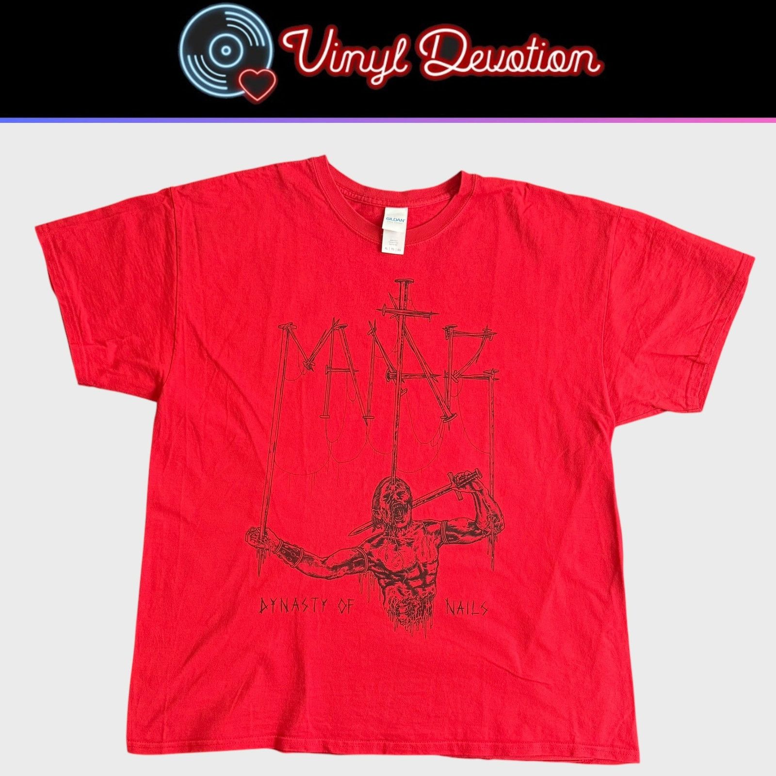 Band Tees Mantar Band Dynasty Of Nails Red T-Shirt Size XL Size US XL / EU 56 / 4 - 1 Thumbnail