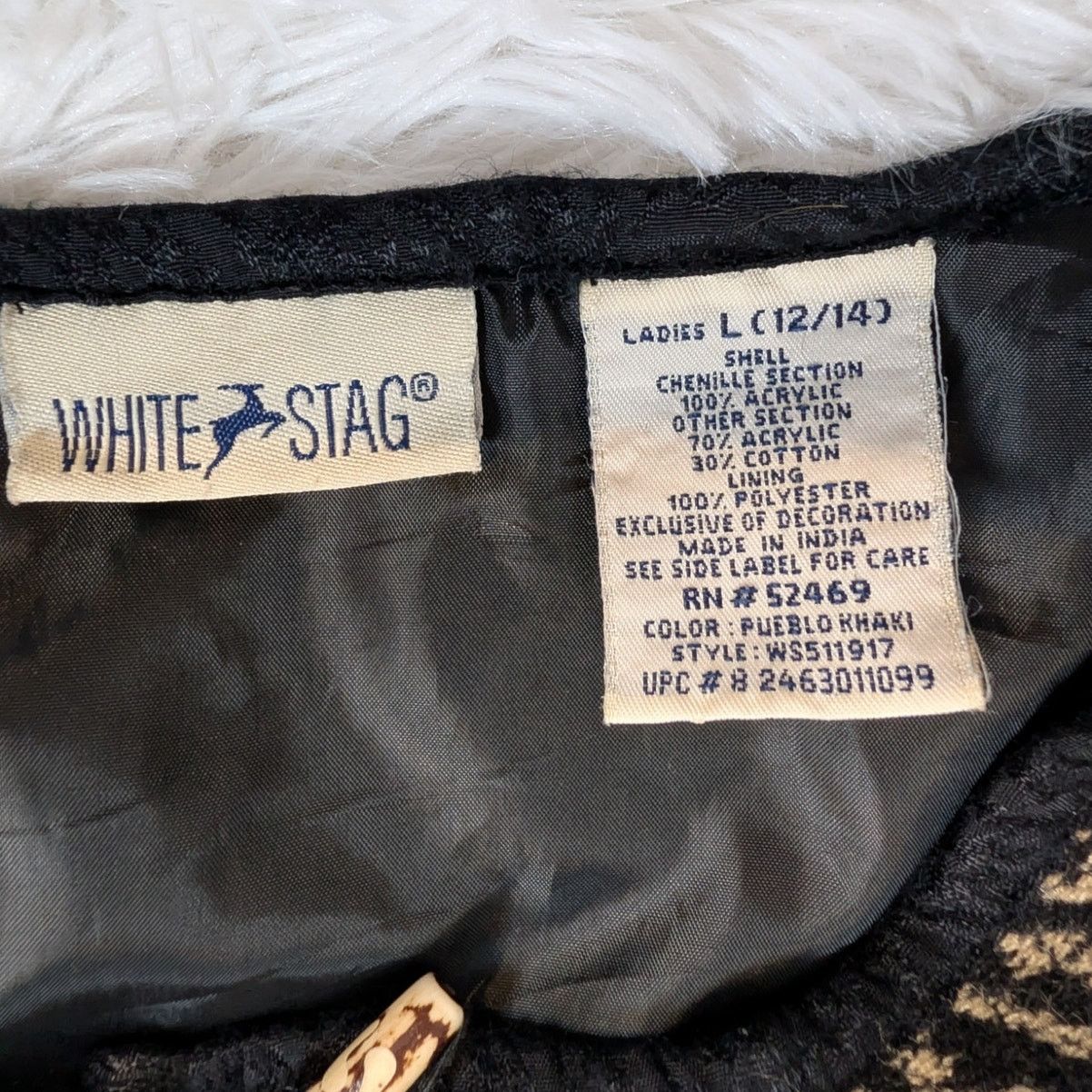 Other White Stag Patchwork Chenille Jacket L Boho Artsy Textured Size L / US 10 / IT 46 - 4 Thumbnail