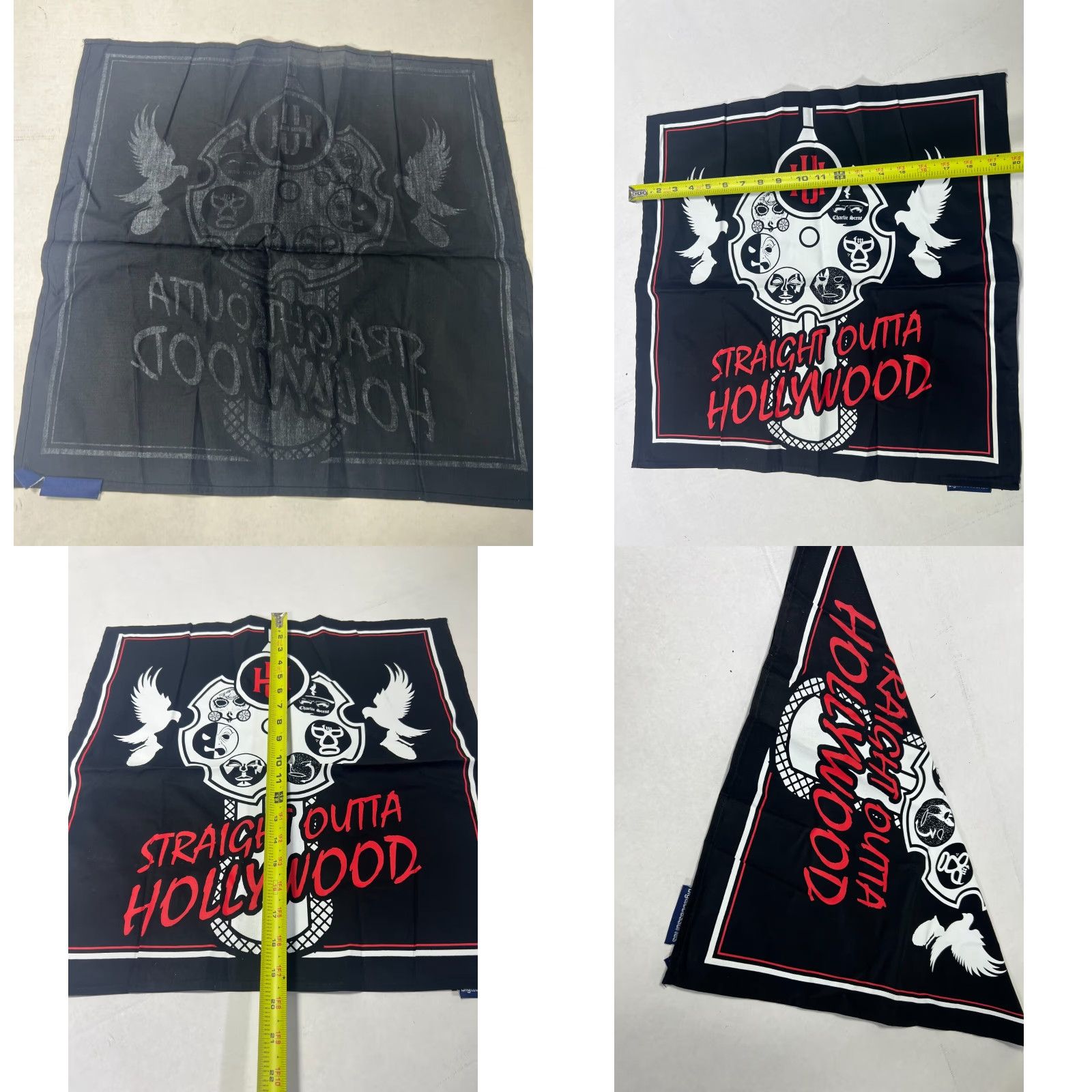 Vintage Hollywood Undead Bandana Unisex 20x20 Black Paisley Face Mask Head Wrap Mouth Cover Scarf The Blood Album Size ONE SIZE - 8 Thumbnail