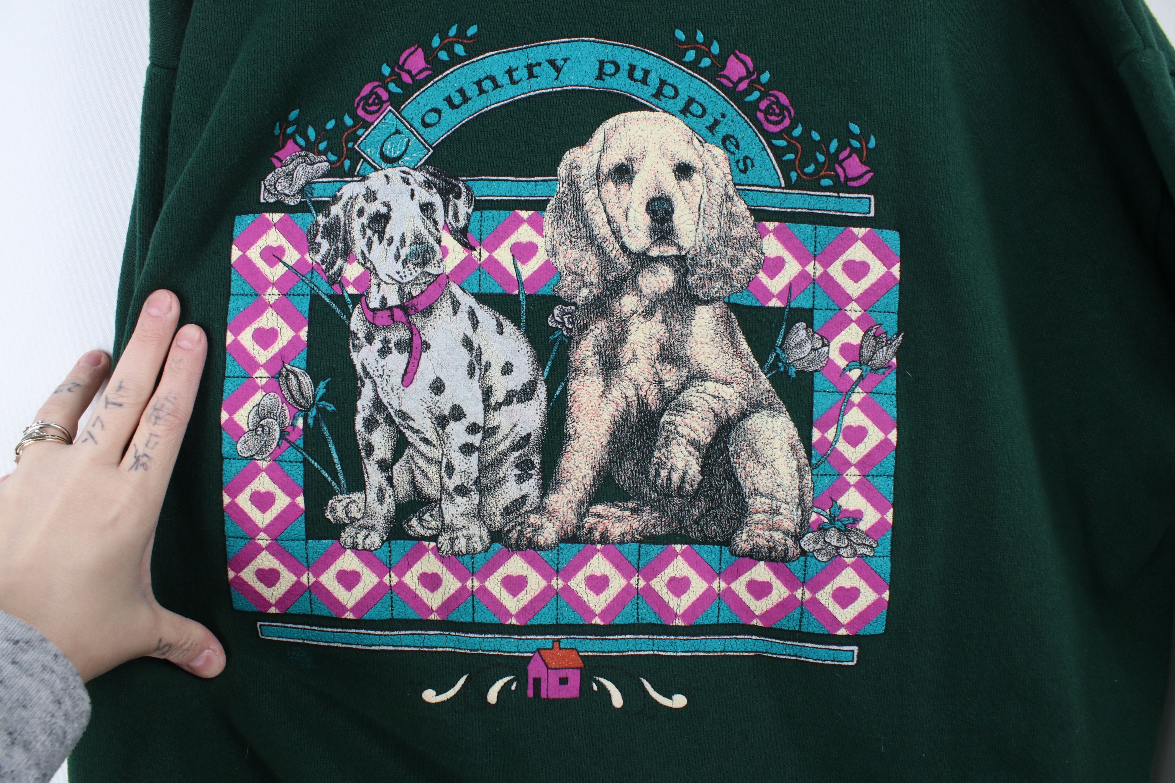 Vintage Vintage 90s Country Puppies Dog Turtleneck Sweatshirt USA Size L / US 10 / IT 46 - 4 Thumbnail