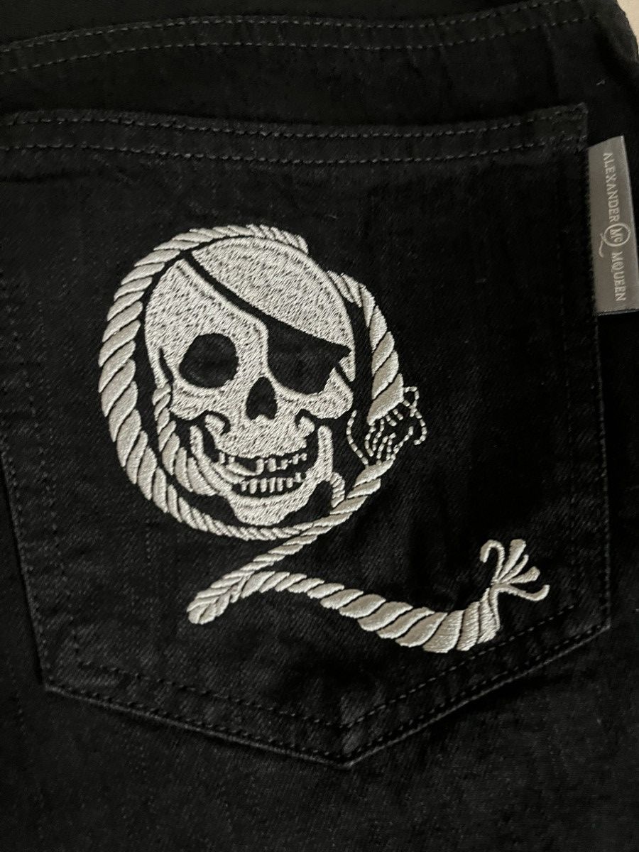 Alexander McQueen Alexander McQueen Skull Embroidered Jeans – Black Size 31 Size US 31 - 3 Thumbnail