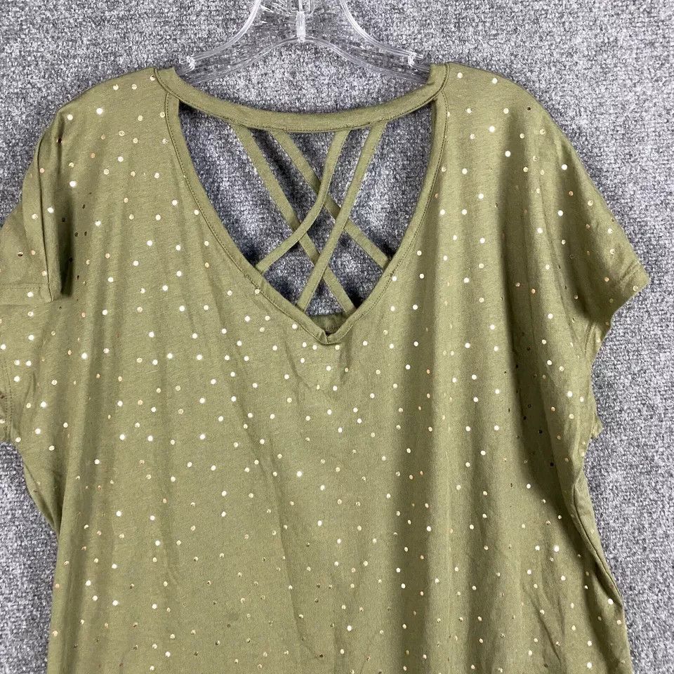 Other Lane Bryant Blouse Women's 14/16 Short Sleeve Polka Dots Size XL / US 12-14 / IT 48-50 - 7 Thumbnail