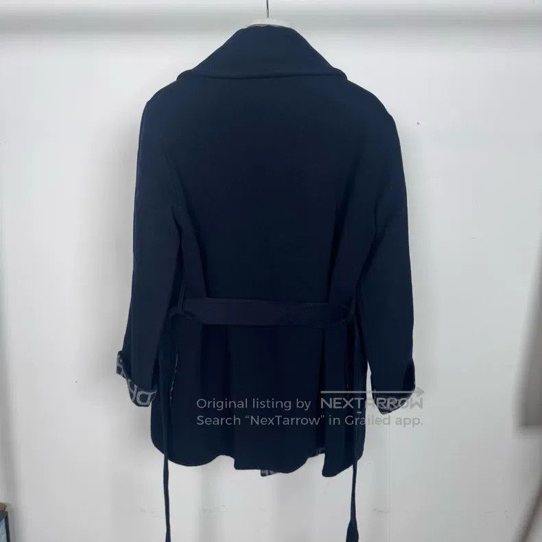 Hermes Hermes Navy Blue Reversible Pig Nose扣 Full Print Overcoat Size XS / US 0-2 / IT 36-38 - 3 Thumbnail