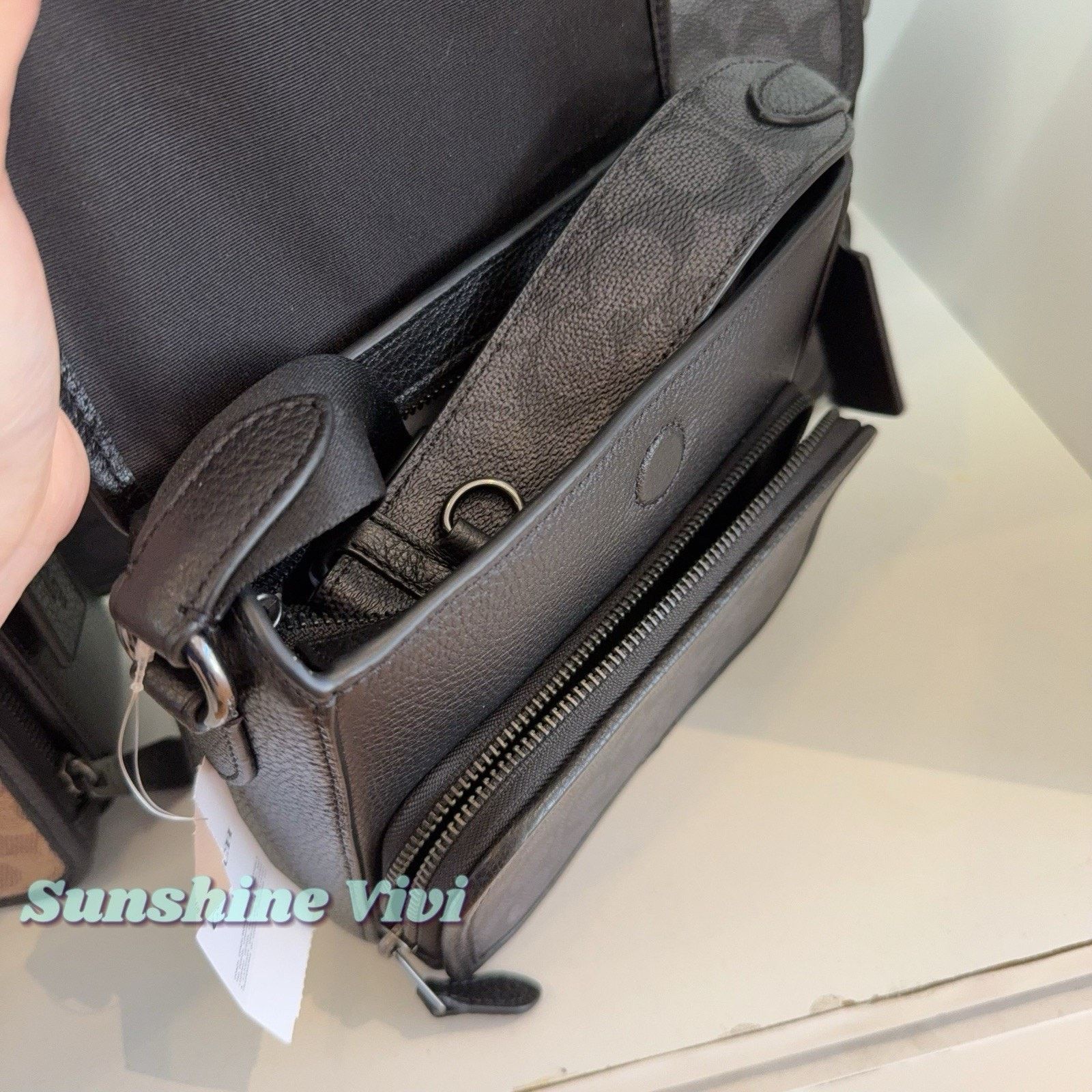 Coach NWT Coach CZ396 Sullivan Flap Crossbody Bag CHARCOAL/BLACK Size ONE SIZE - 5 Thumbnail