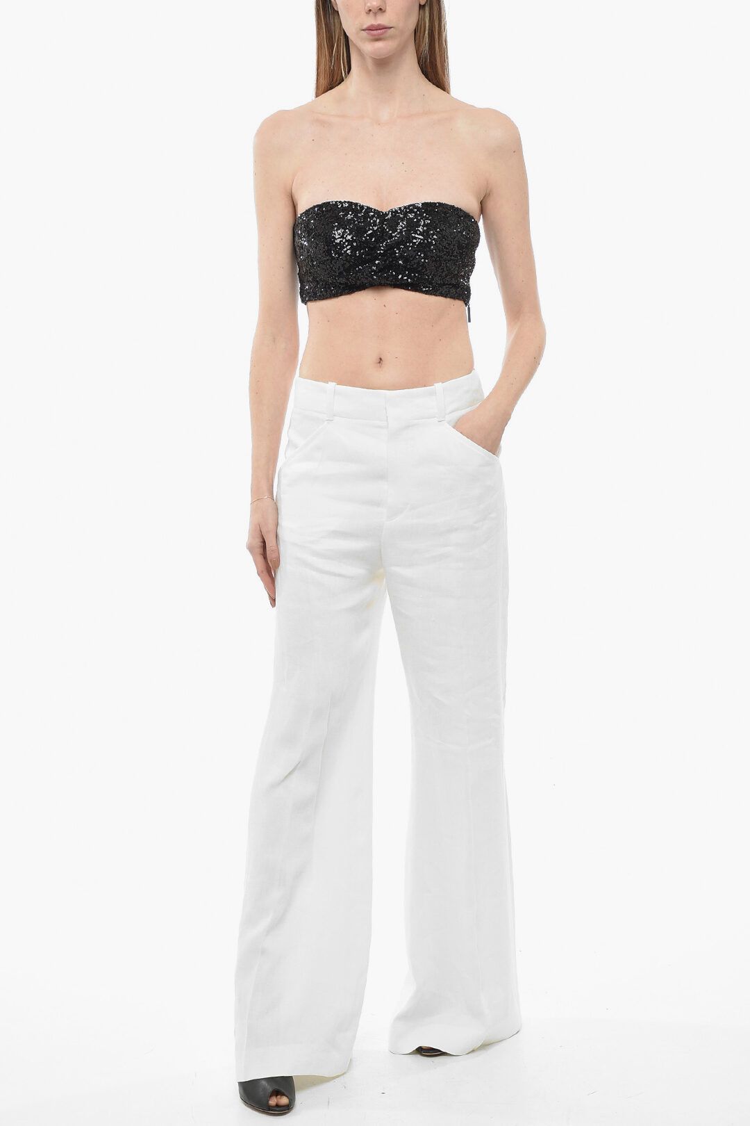 MSGM og1mm0724 Sequined Tube Top in Black Size S / US 4 / IT 40 - 4 Thumbnail