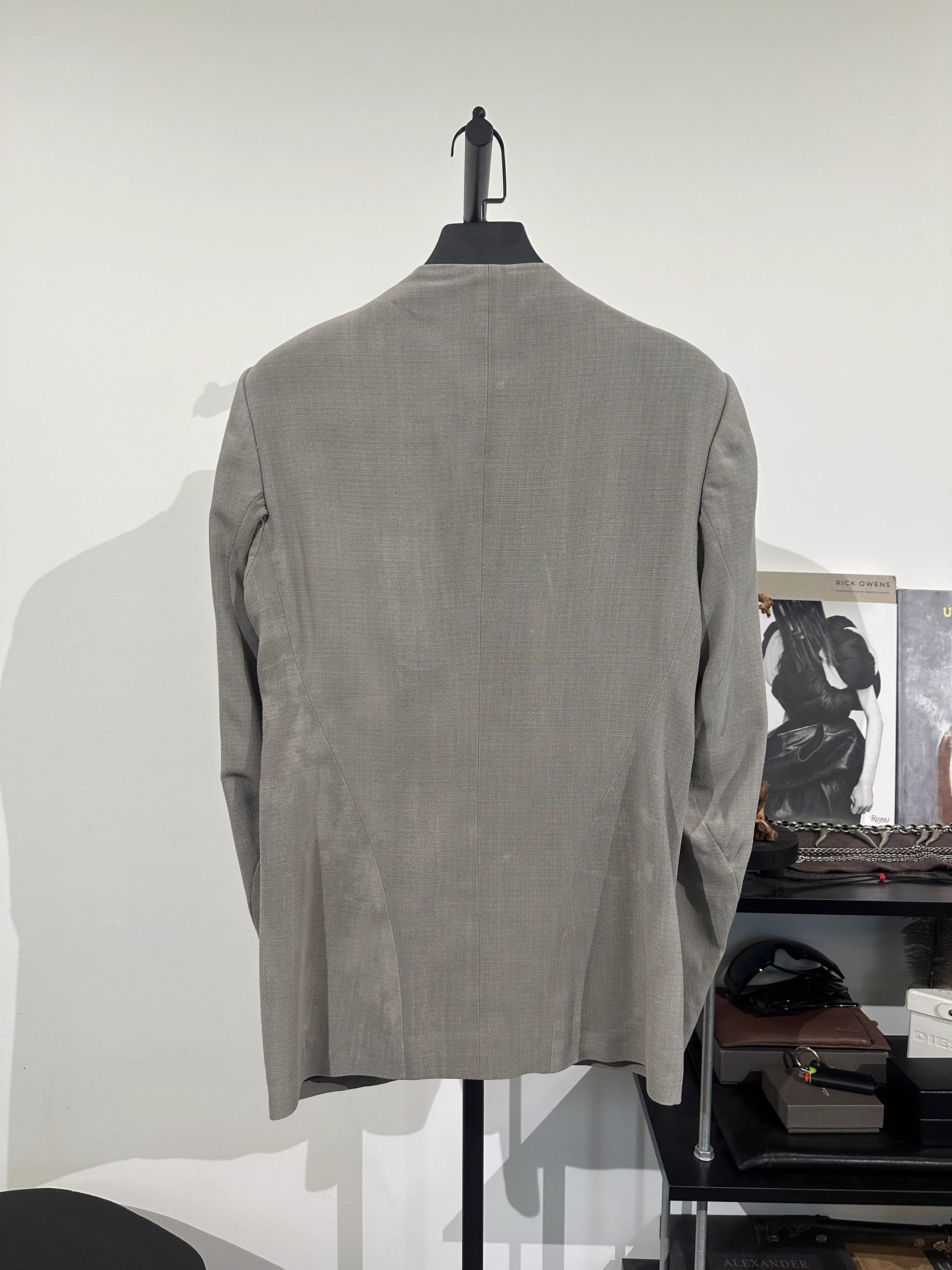 Devoa Devoa Avant-garde Washed Collarless Blazer K35 Size US M / EU 48-50 / 2 - 2 Thumbnail
