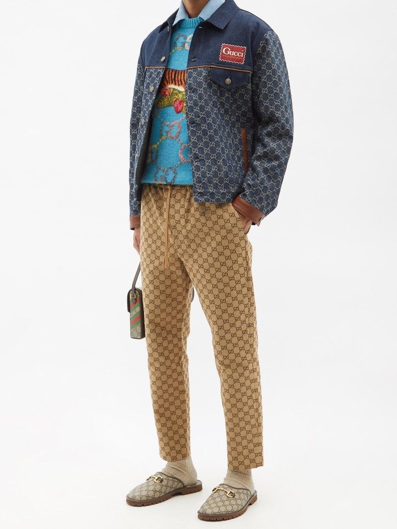 Gucci oc11z1025 GG Jacquard Denim Jacket in Blue Size US L / EU 52-54 / 3 - 2 Thumbnail