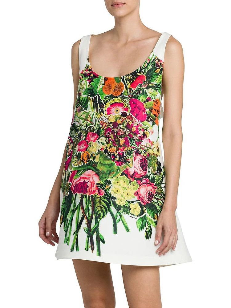 Marni oc11z0525 Mystical Bloom Floral Midi Dress in Multicolor Size L / US 10 / IT 46 - 3 Thumbnail