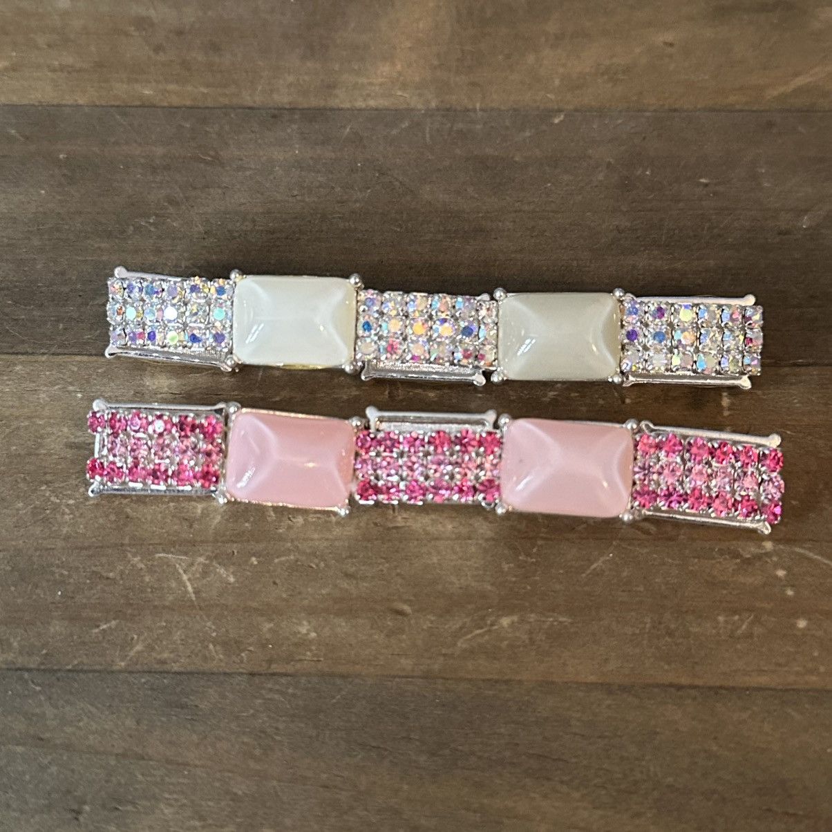 Other Rhinestone pink and cream stretch bracelets Size ONE SIZE - 5 Thumbnail