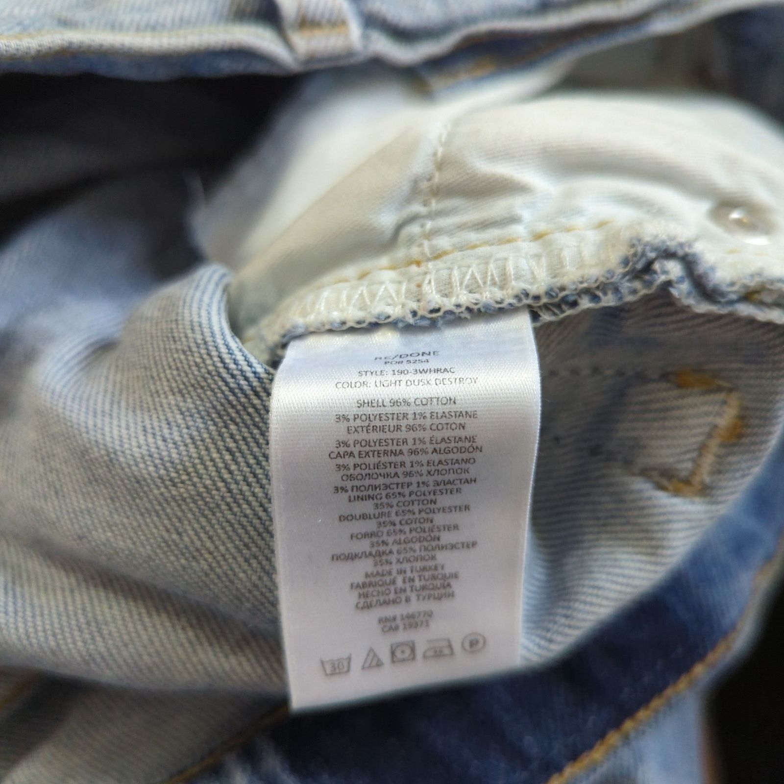 RE/DONE RE/DONE 90s High Rise Ankle Crop Distressed Button Fly Jeans Size 29" - 8 Thumbnail