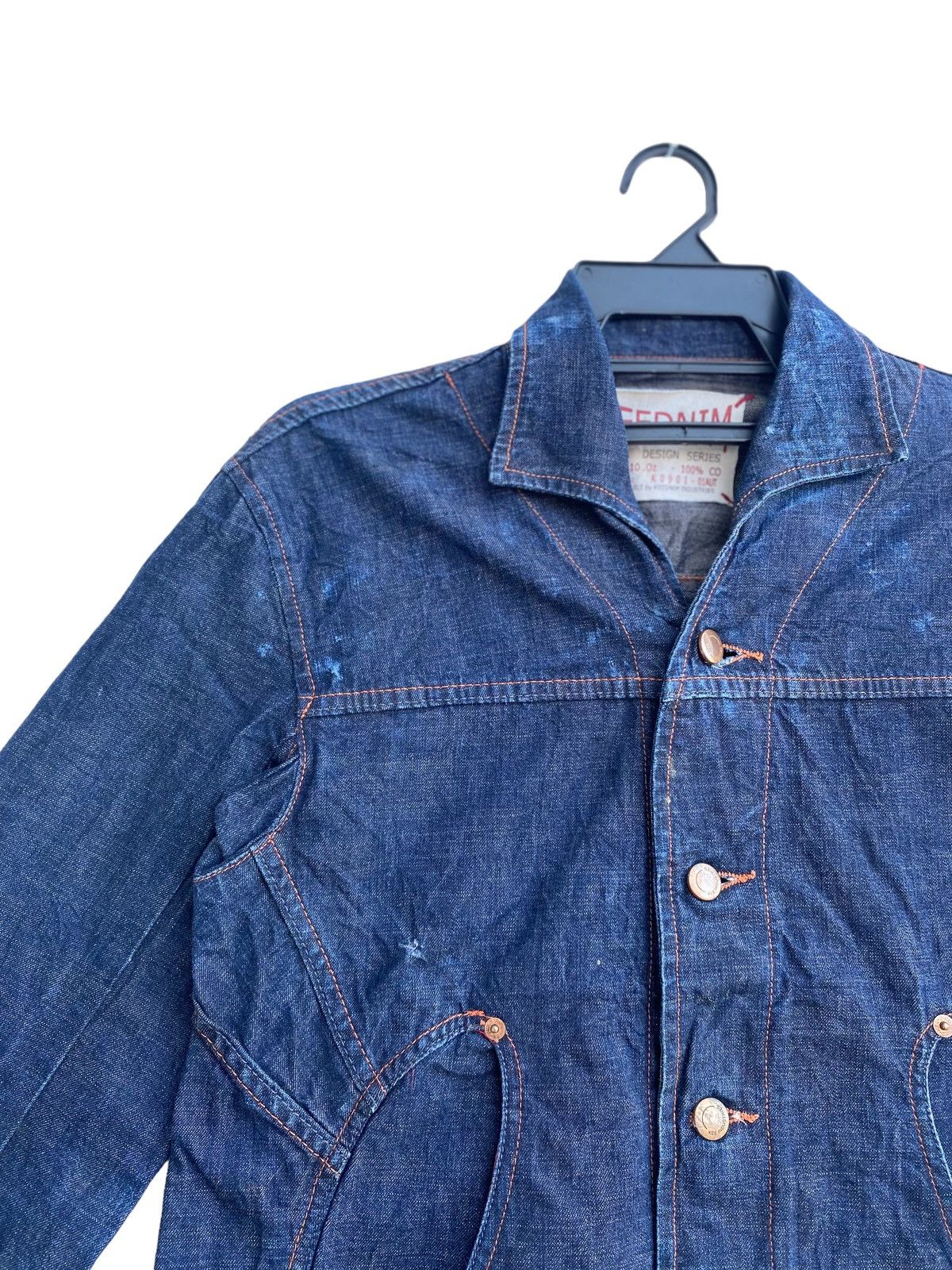 Japanese Brand Vtg 90s KEE DENIM shawl collar jacket distressed design Size US M / EU 48-50 / 2 - 2 Thumbnail