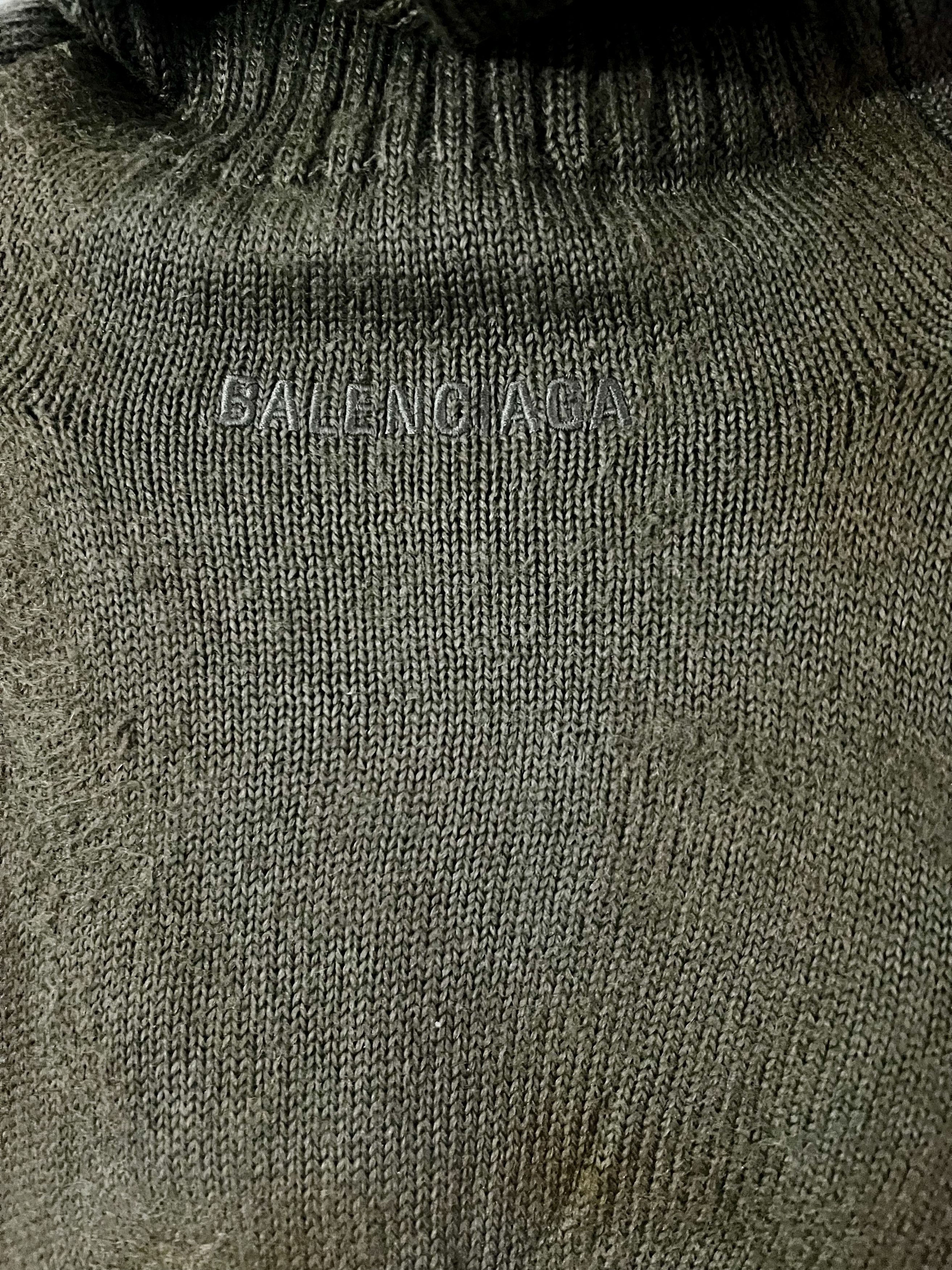 Balenciaga Upcycled Socks Wool-Blend Turtleneck Sweater Size US M / EU 48-50 / 2 - 20 Thumbnail
